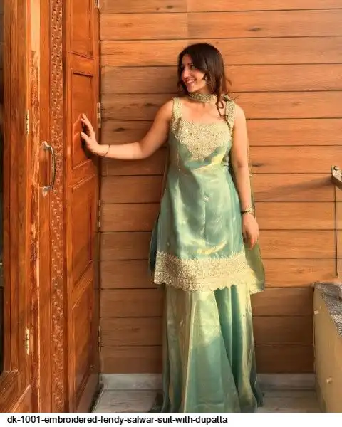 DK 1001 EMBROIDERED FENDY SALWAR SUIT WITH DUPATTA A