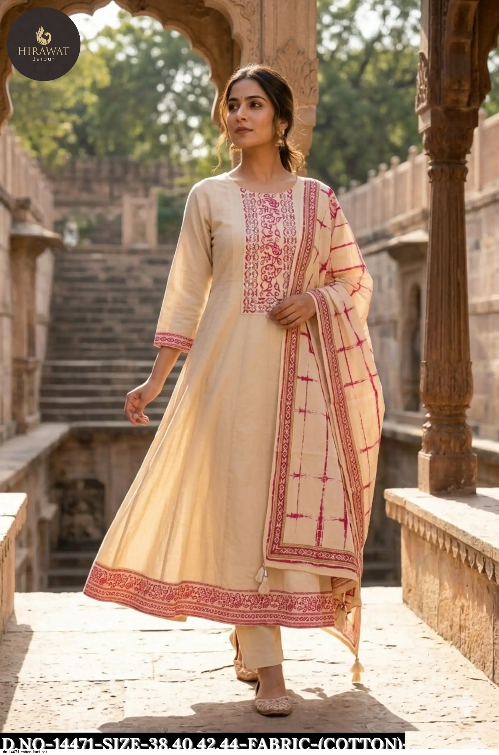 DN 14471 COTTON KURTI SET B