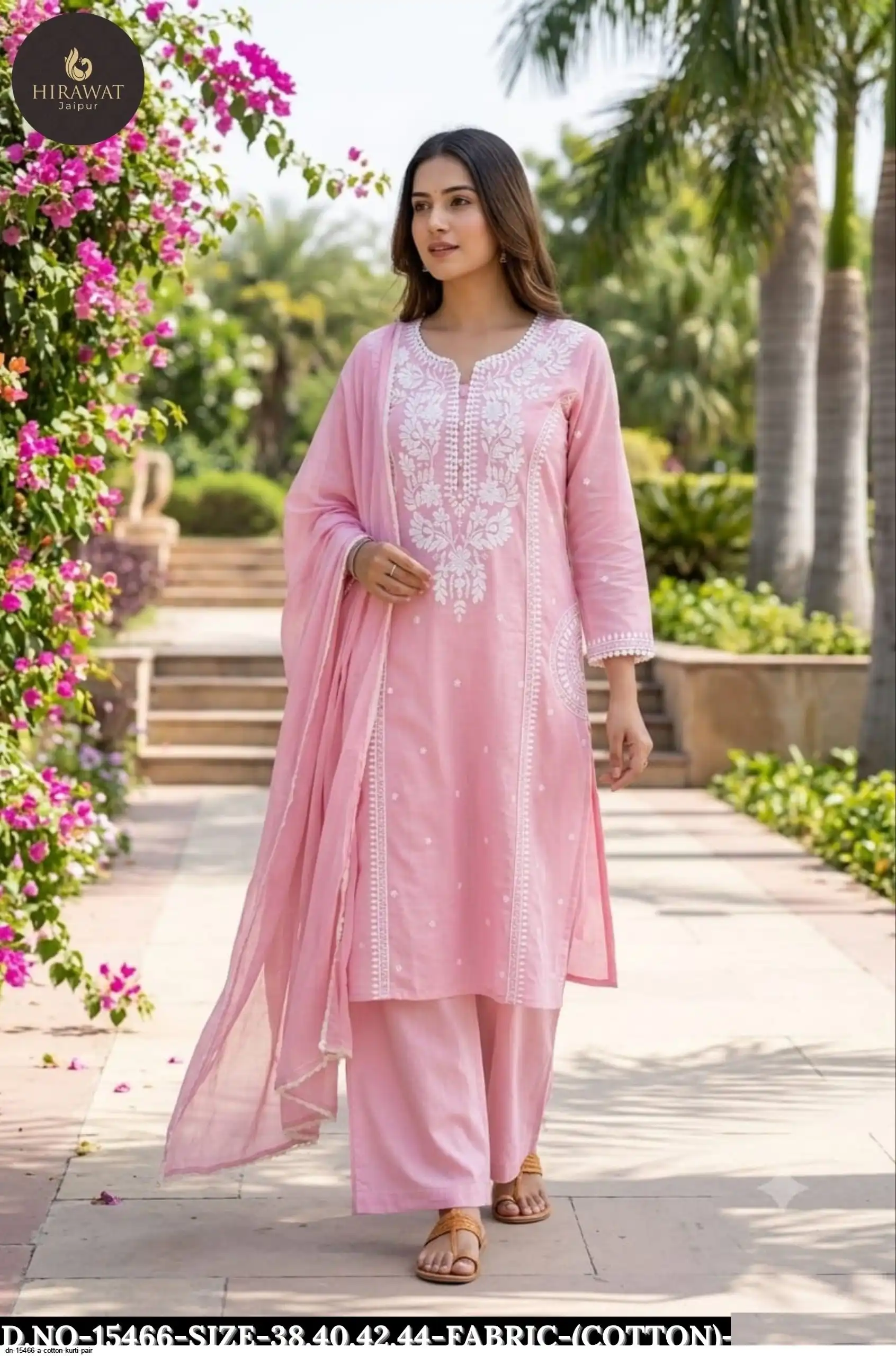 DN 15466 A COTTON KURTI PAIR C