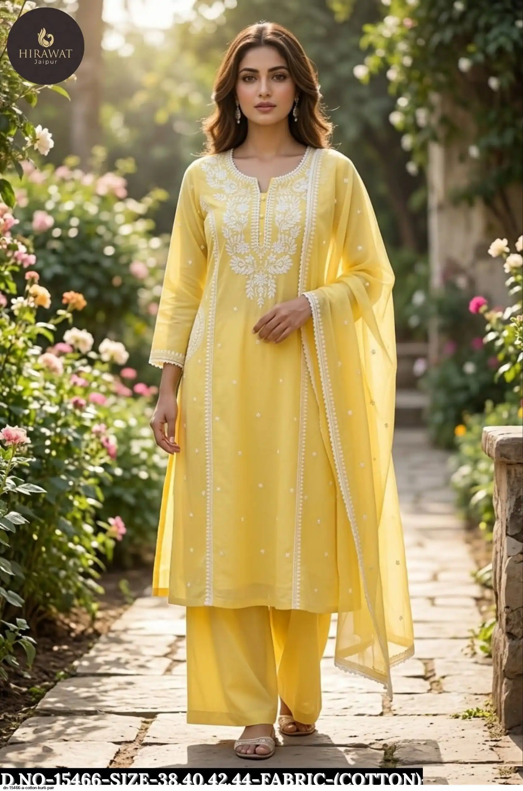 DN 15466 A COTTON KURTI PAIR B