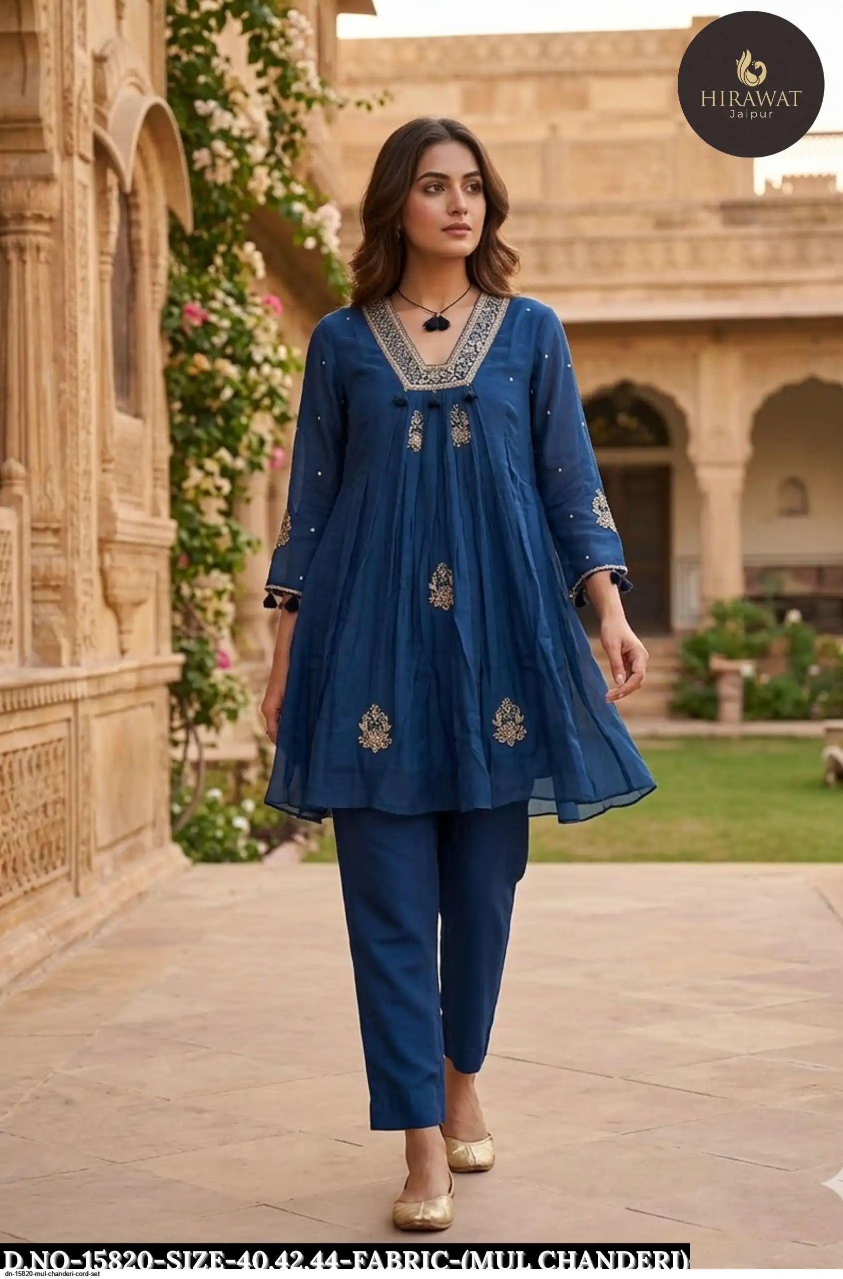 DN 15820 MUL CHANDERI CORD SET A