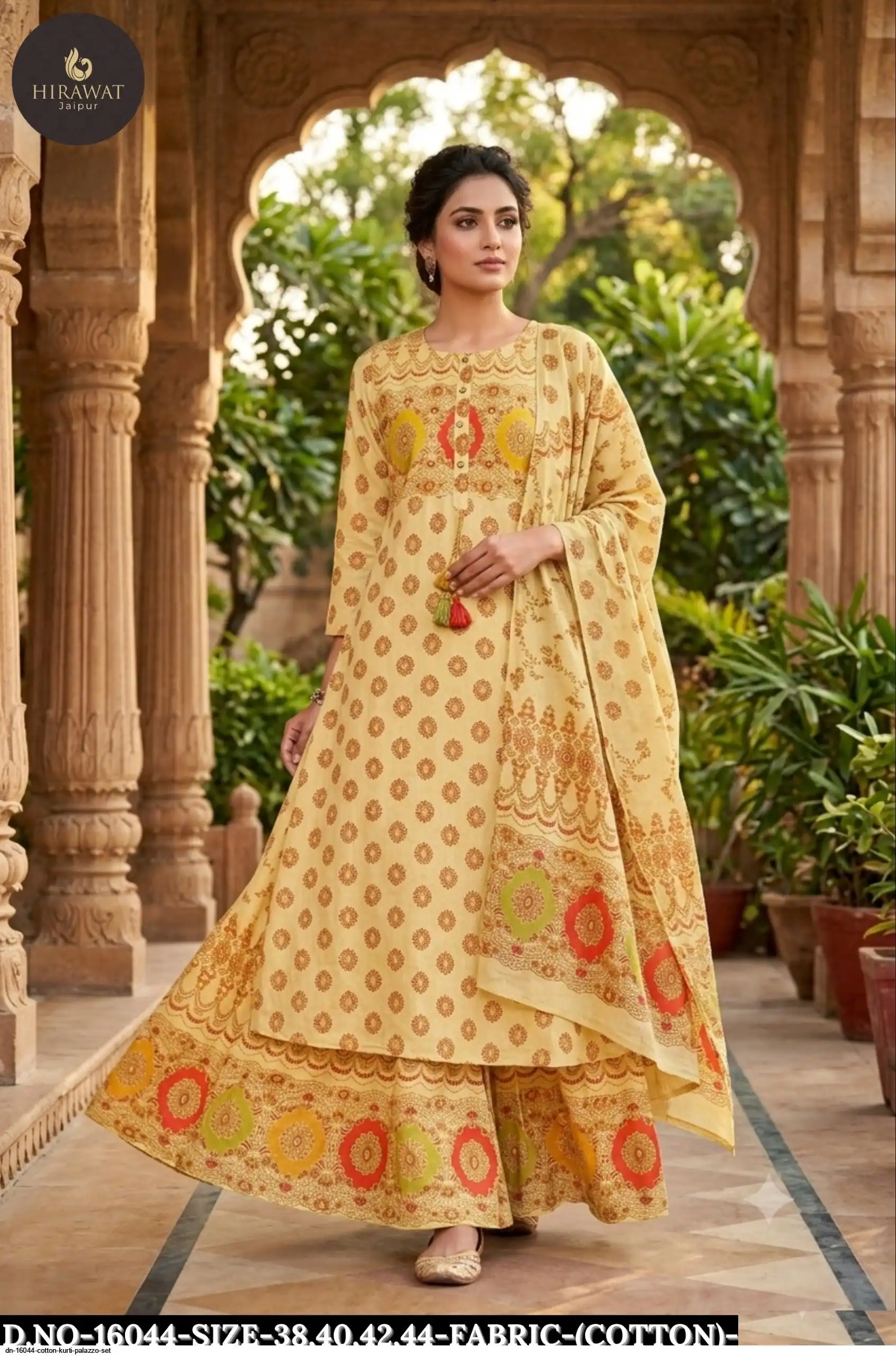 DN 16044 COTTON KURTI PALAZZO SET B