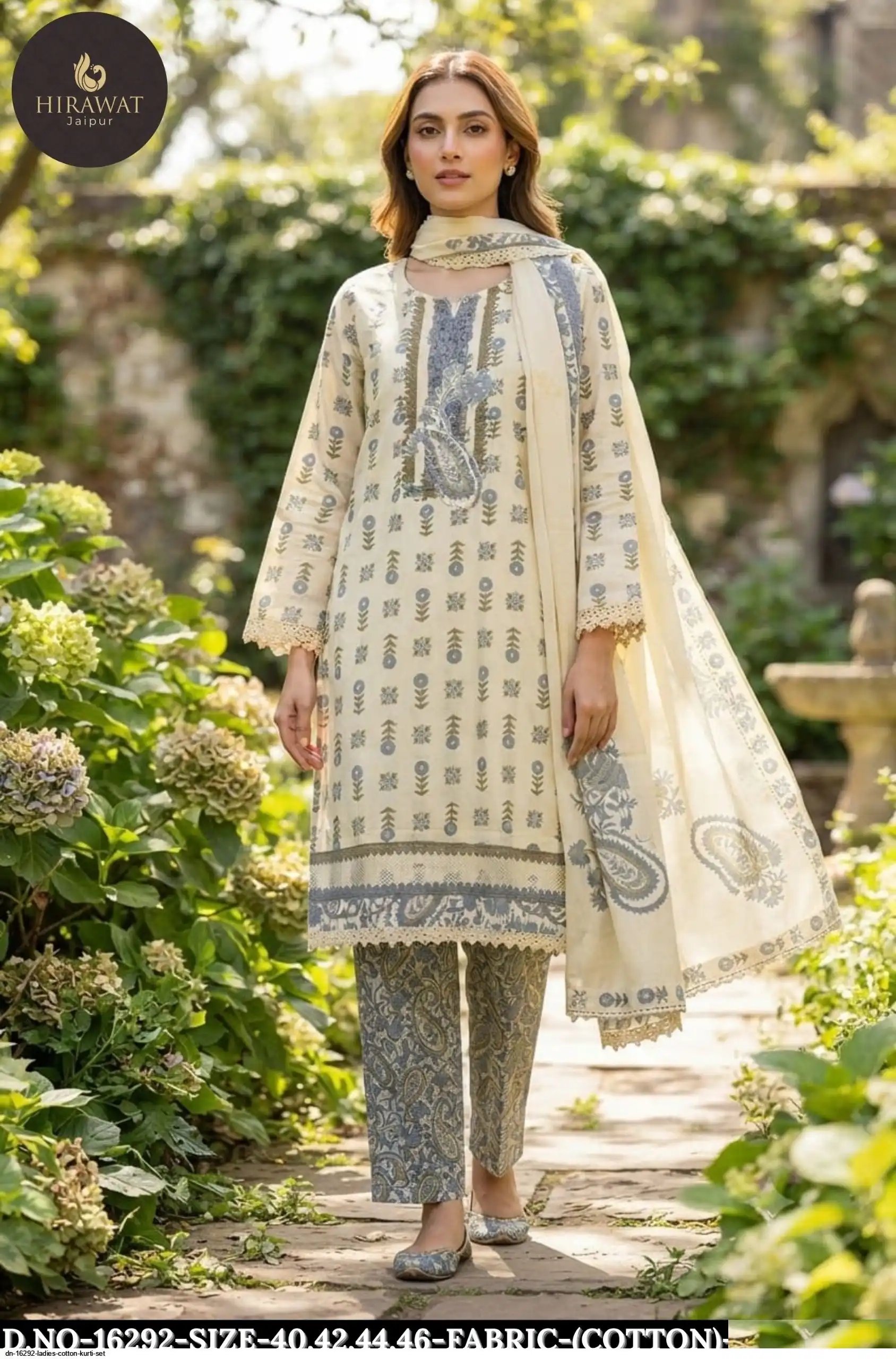 DN 16292 LADIES COTTON KURTI SET B