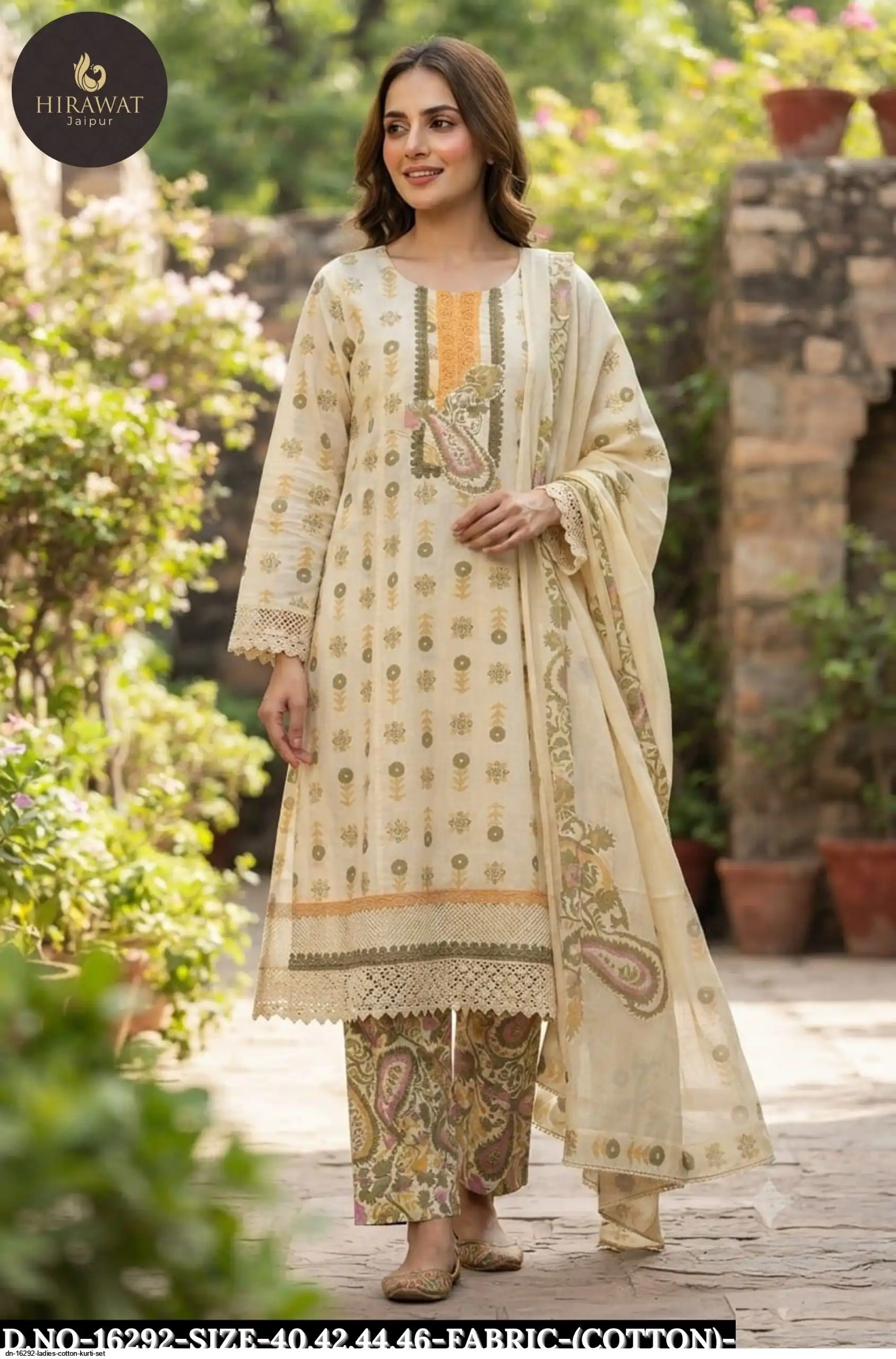 DN 16292 LADIES COTTON KURTI SET A