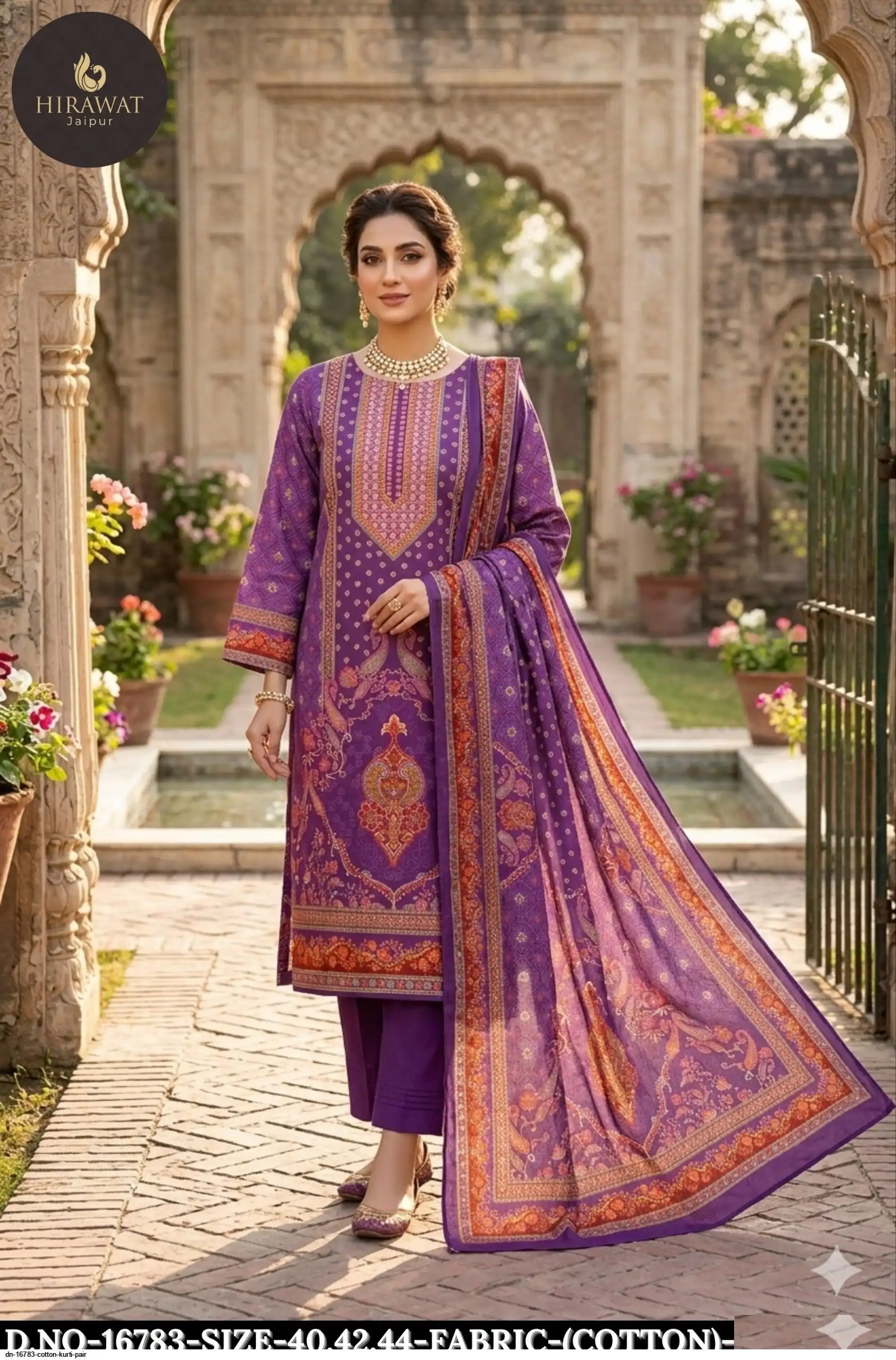DN 16783 COTTON KURTI PAIR A