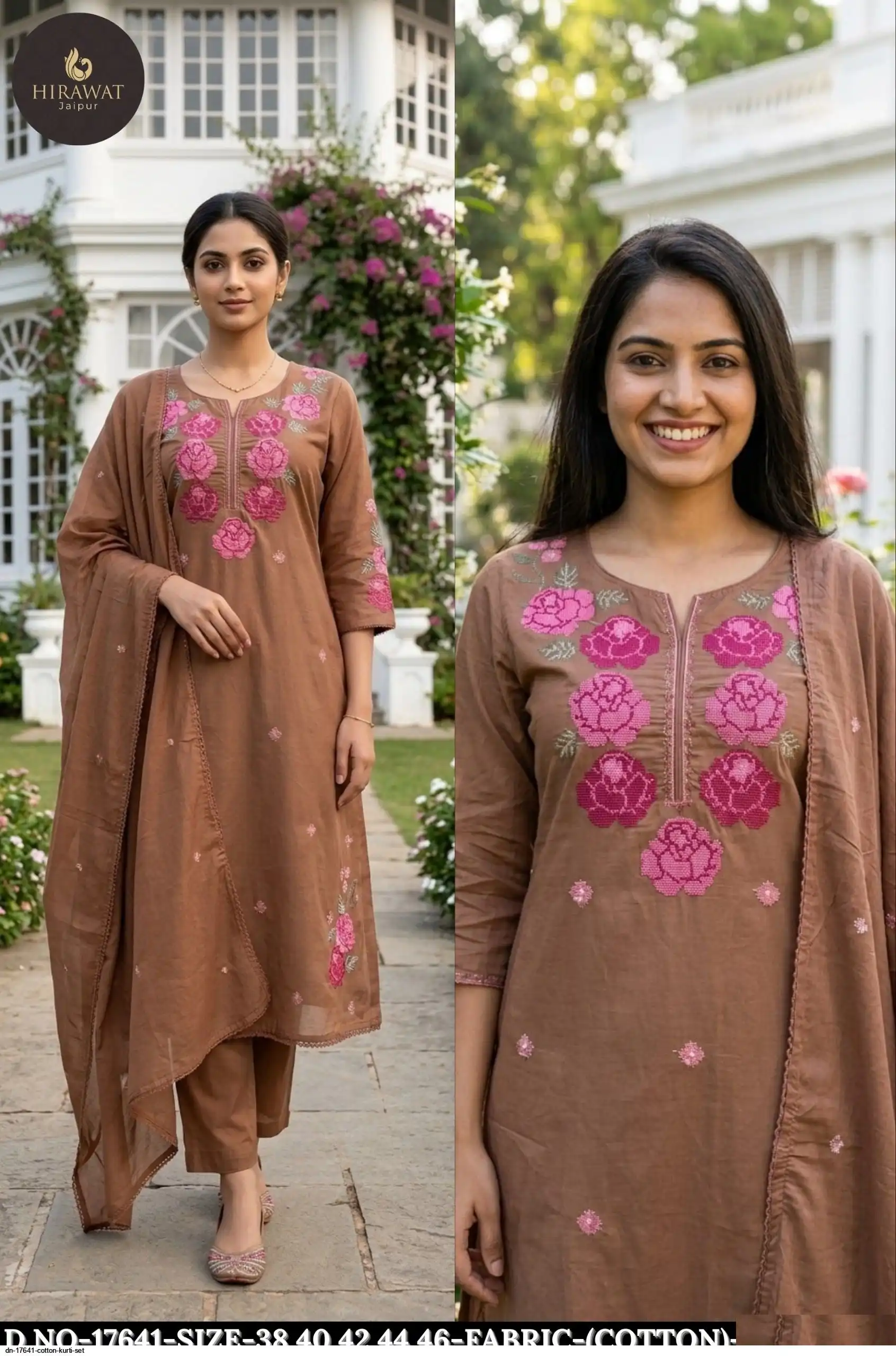 DN 17641 COTTON KURTI SET E