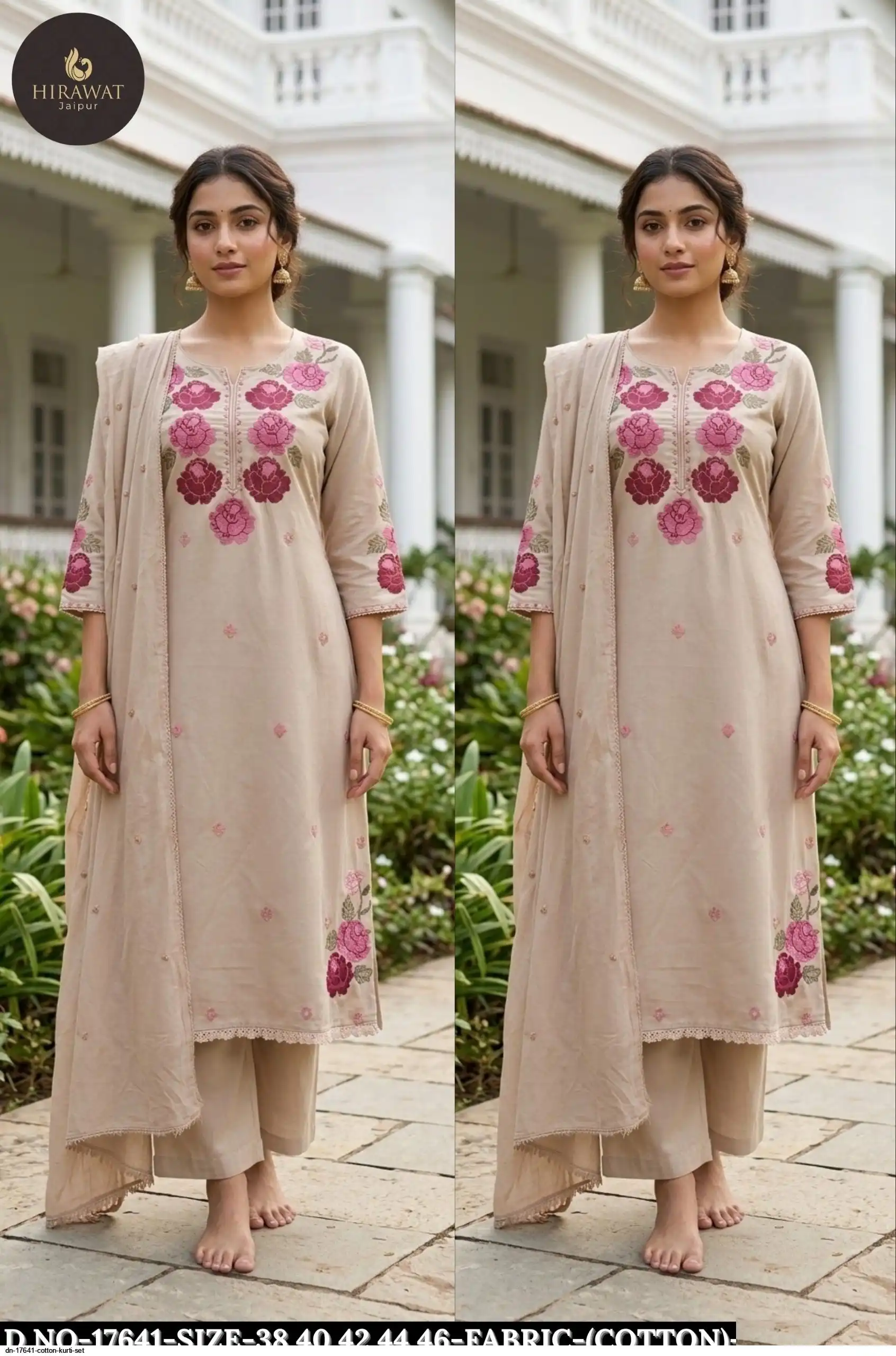 DN 17641 COTTON KURTI SET D