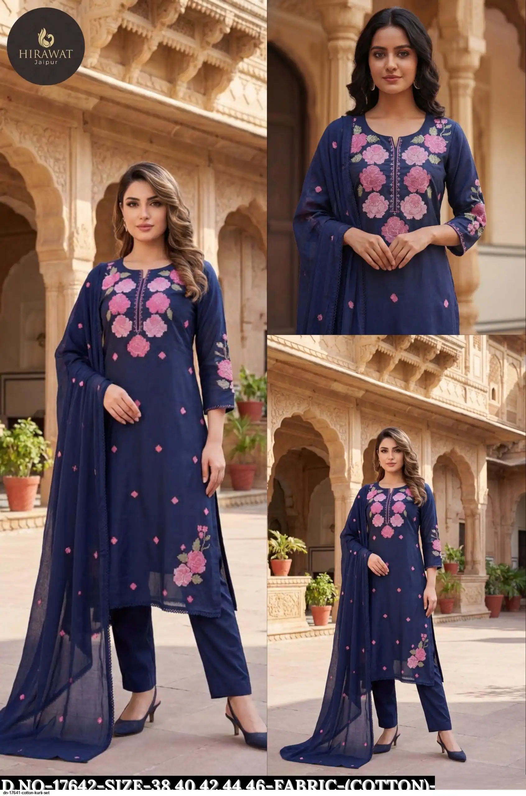 DN 17641 COTTON KURTI SET B