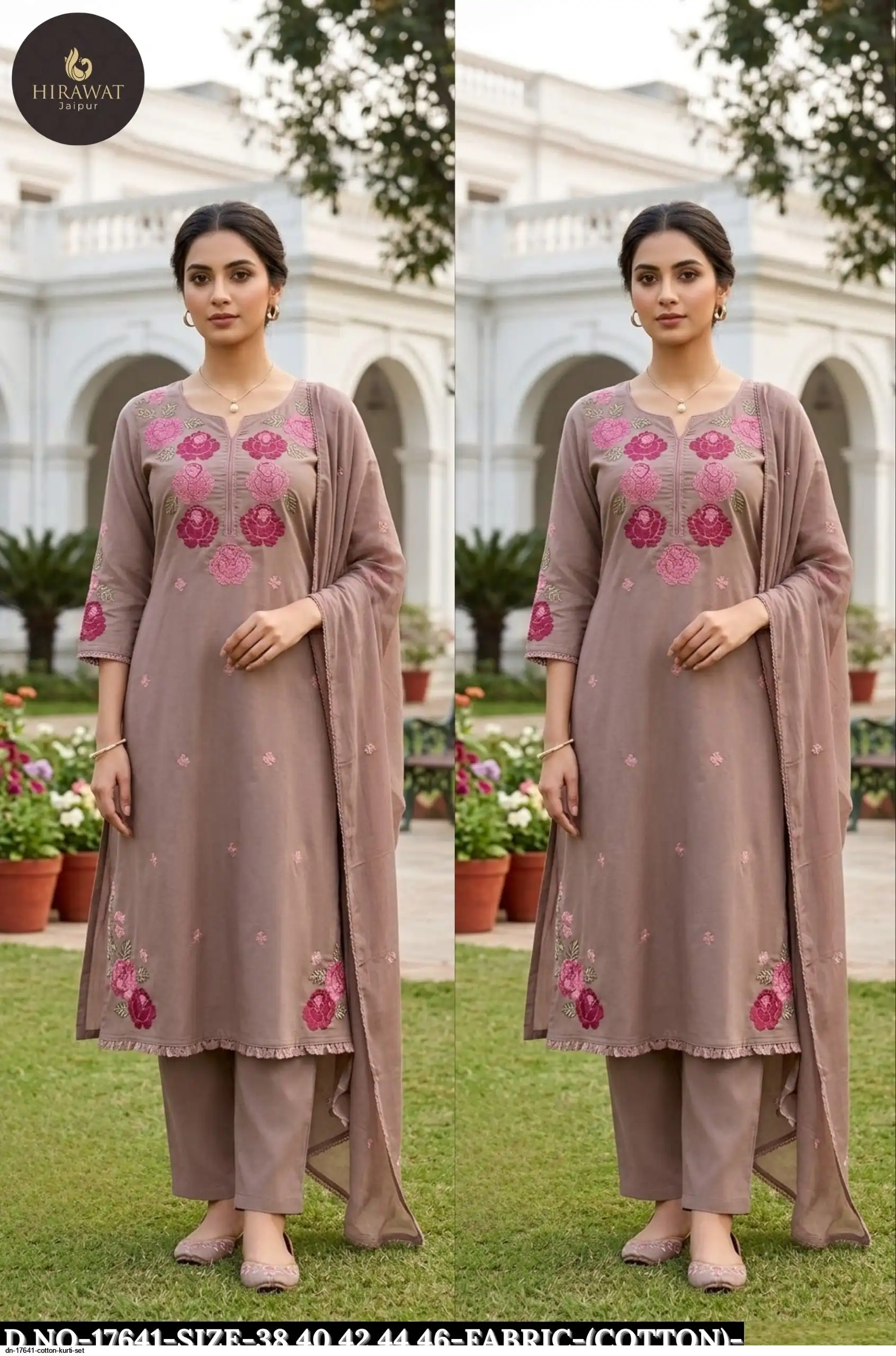 DN 17641 COTTON KURTI SET C