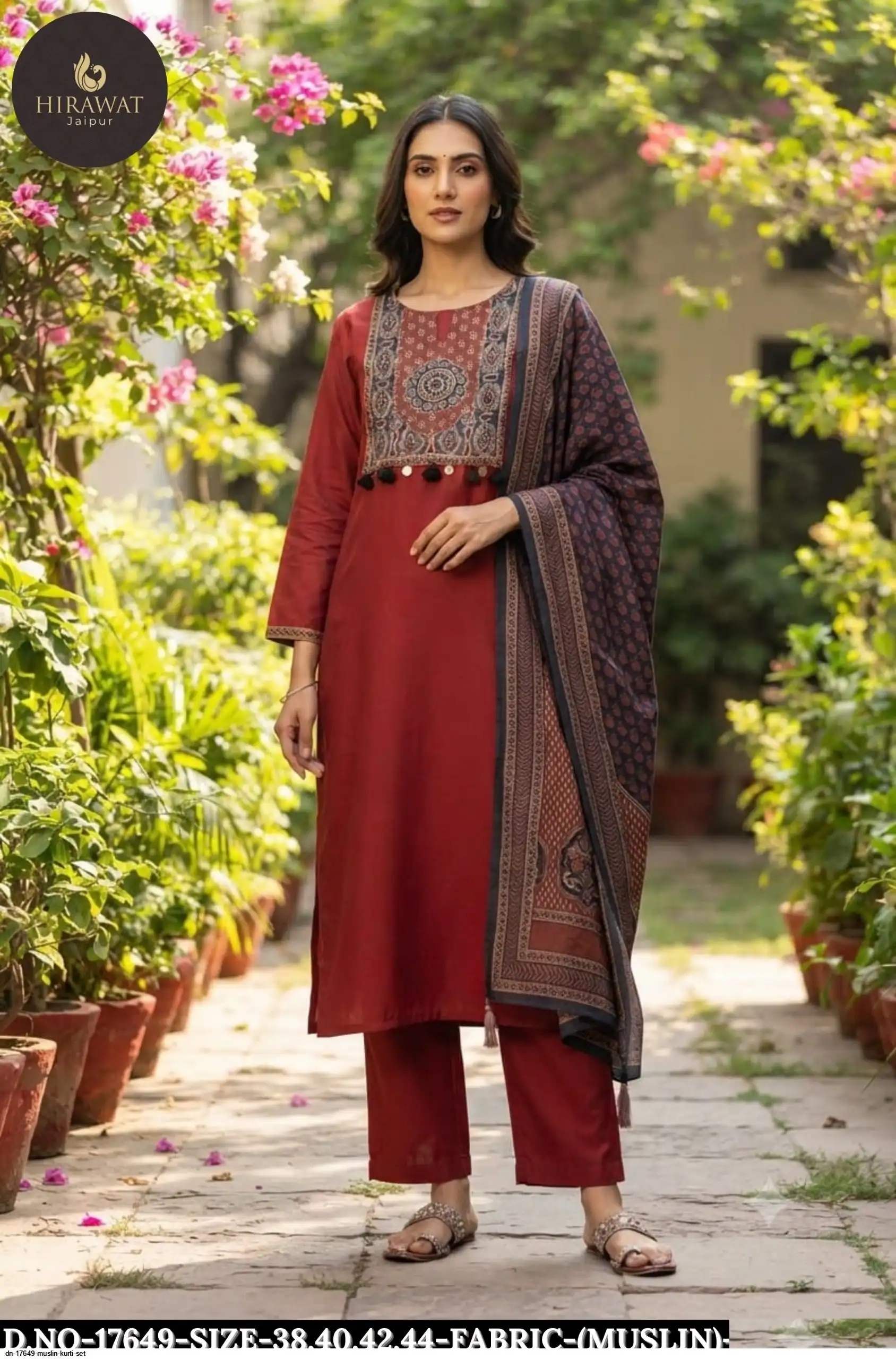 DN 17649 MUSLIN KURTI SET A