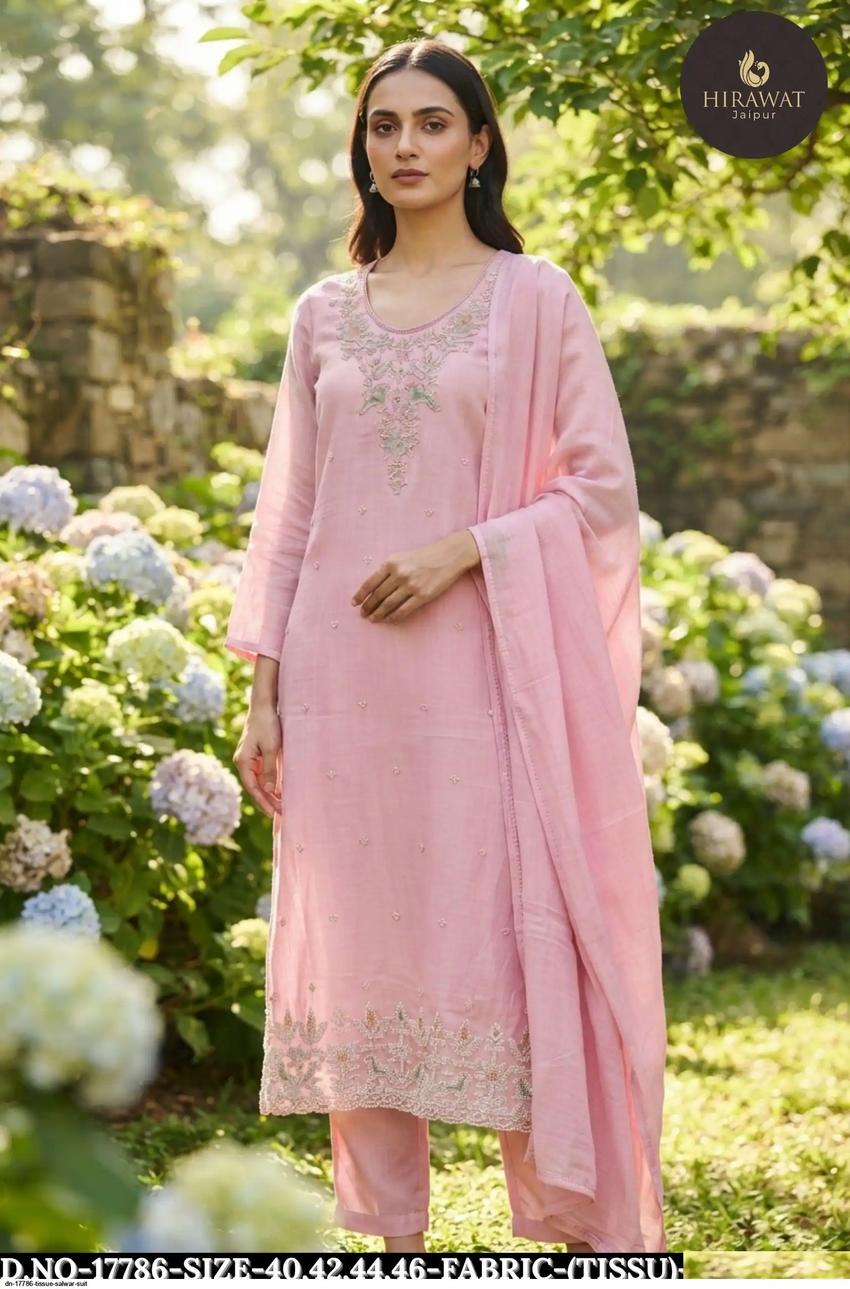 DN 17786 TISSUE SALWAR SUIT A