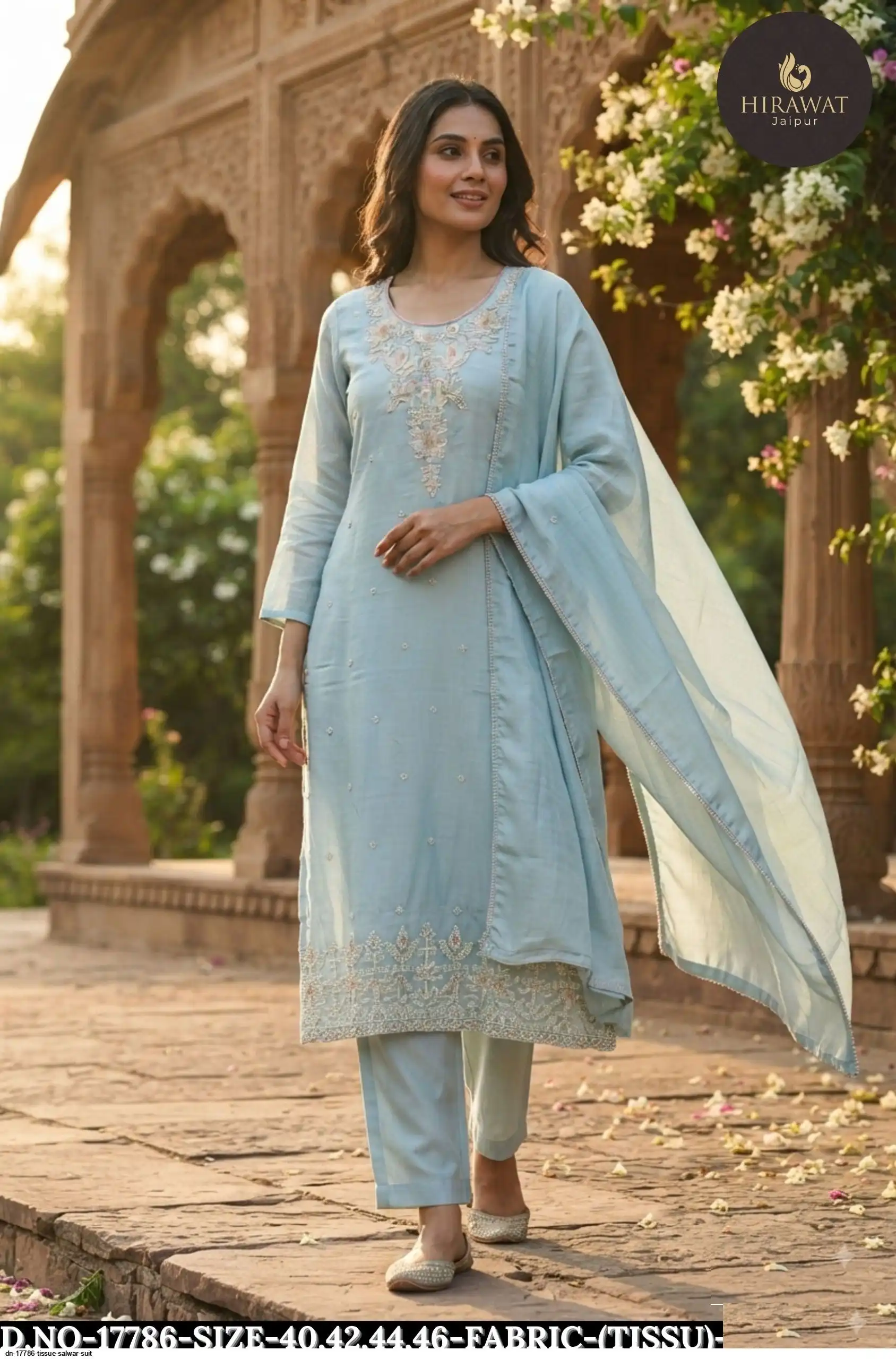 DN 17786 TISSUE SALWAR SUIT B