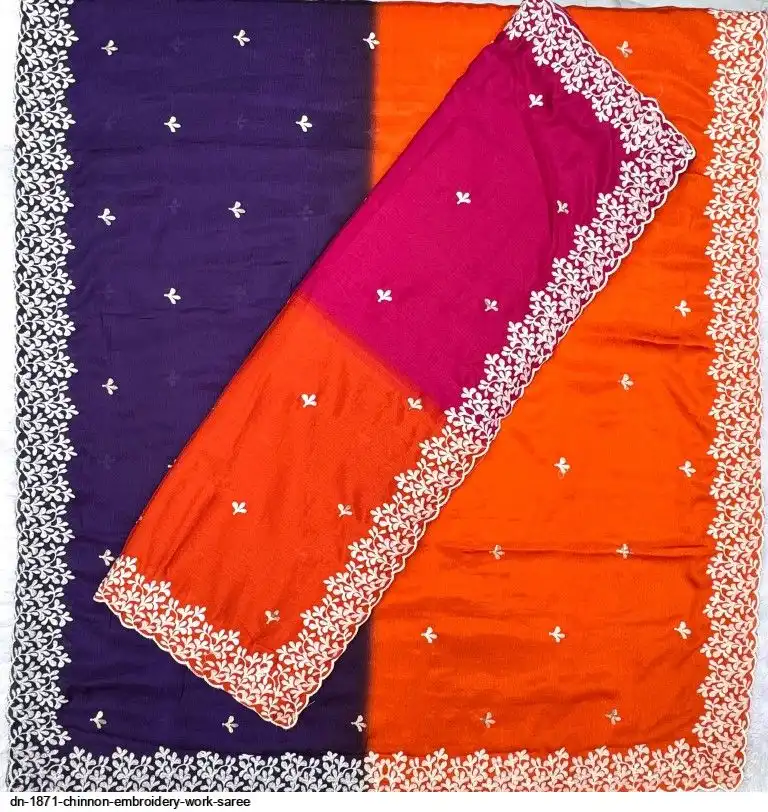 DN 1871 CHINNON EMBROIDERY WORK SAREE