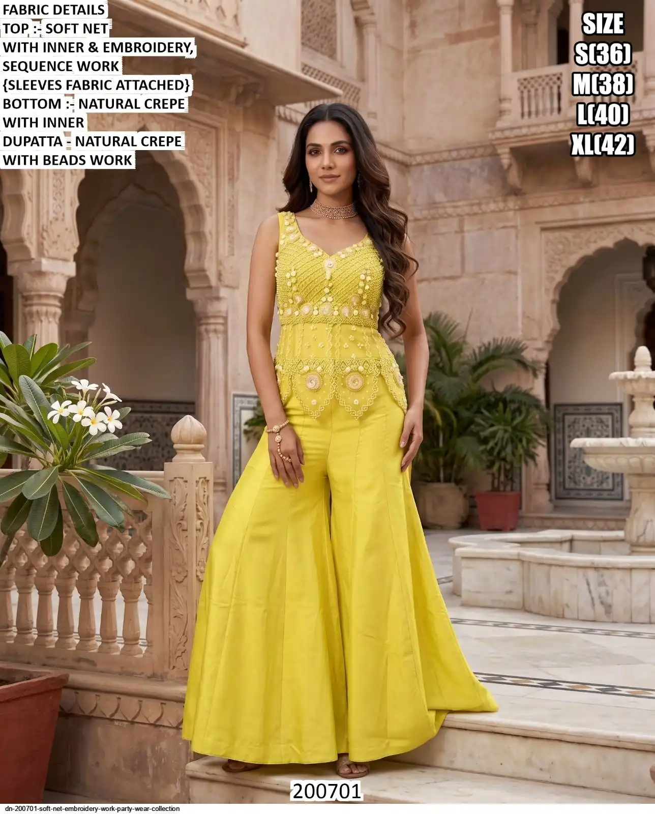 DN 200701 SOFT NET EMBROIDERY WORK PARTY WEAR COLLECTION B