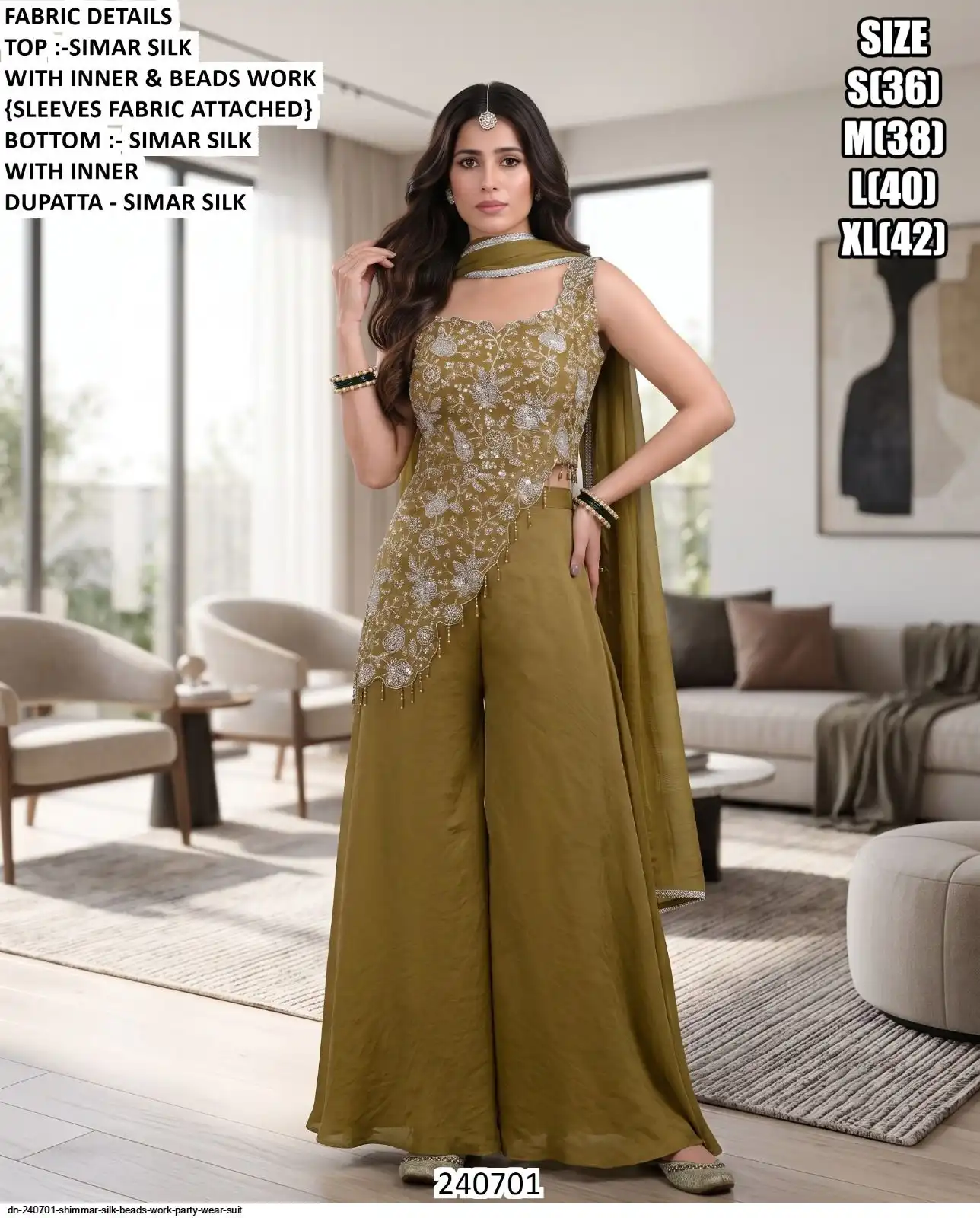 DN 240701 SHIMMAR SILK BEADS WORK PARTY WEAR SUIT B