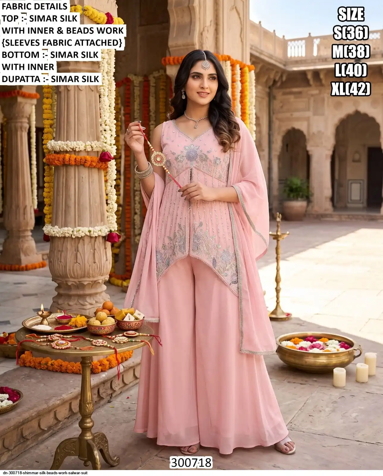 DN 300718 SHIMMAR SILK BEADS WORK SALWAR SUIT B