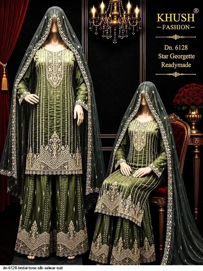 DN 6128 BRIDAL TONE SILK SALWAR SUIT 2