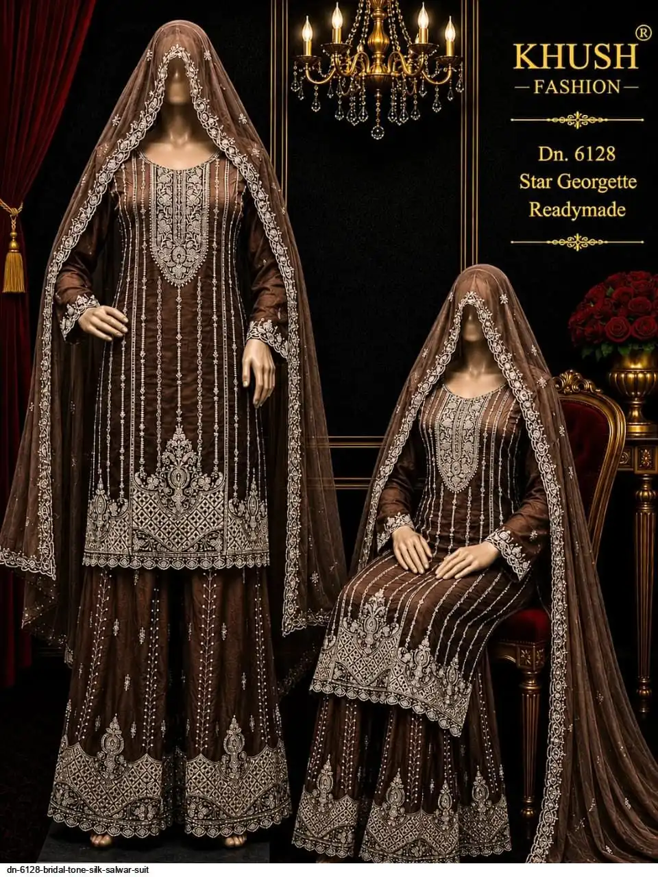 DN 6128 BRIDAL TONE SILK SALWAR SUIT 4