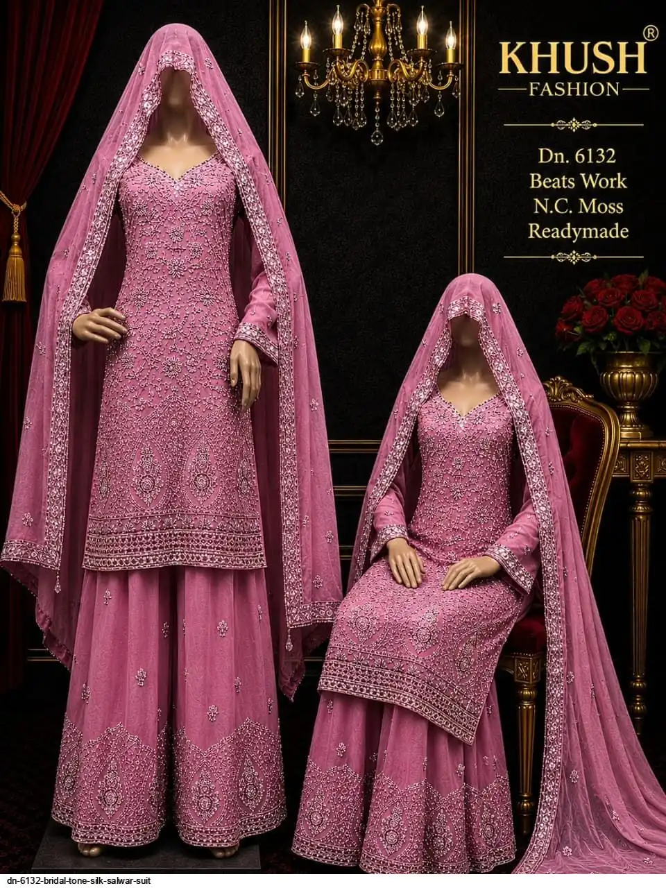 DN 6132 BRIDAL TONE SILK SALWAR SUIT 2