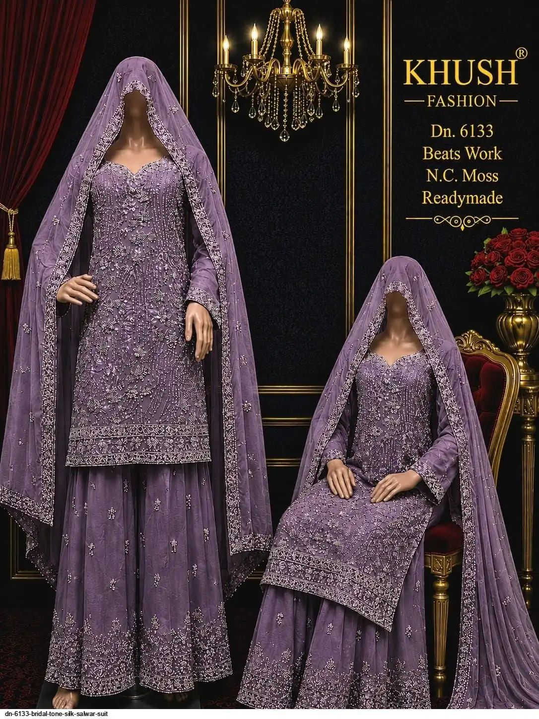 DN 6133 BRIDAL TONE SILK SALWAR SUIT 2