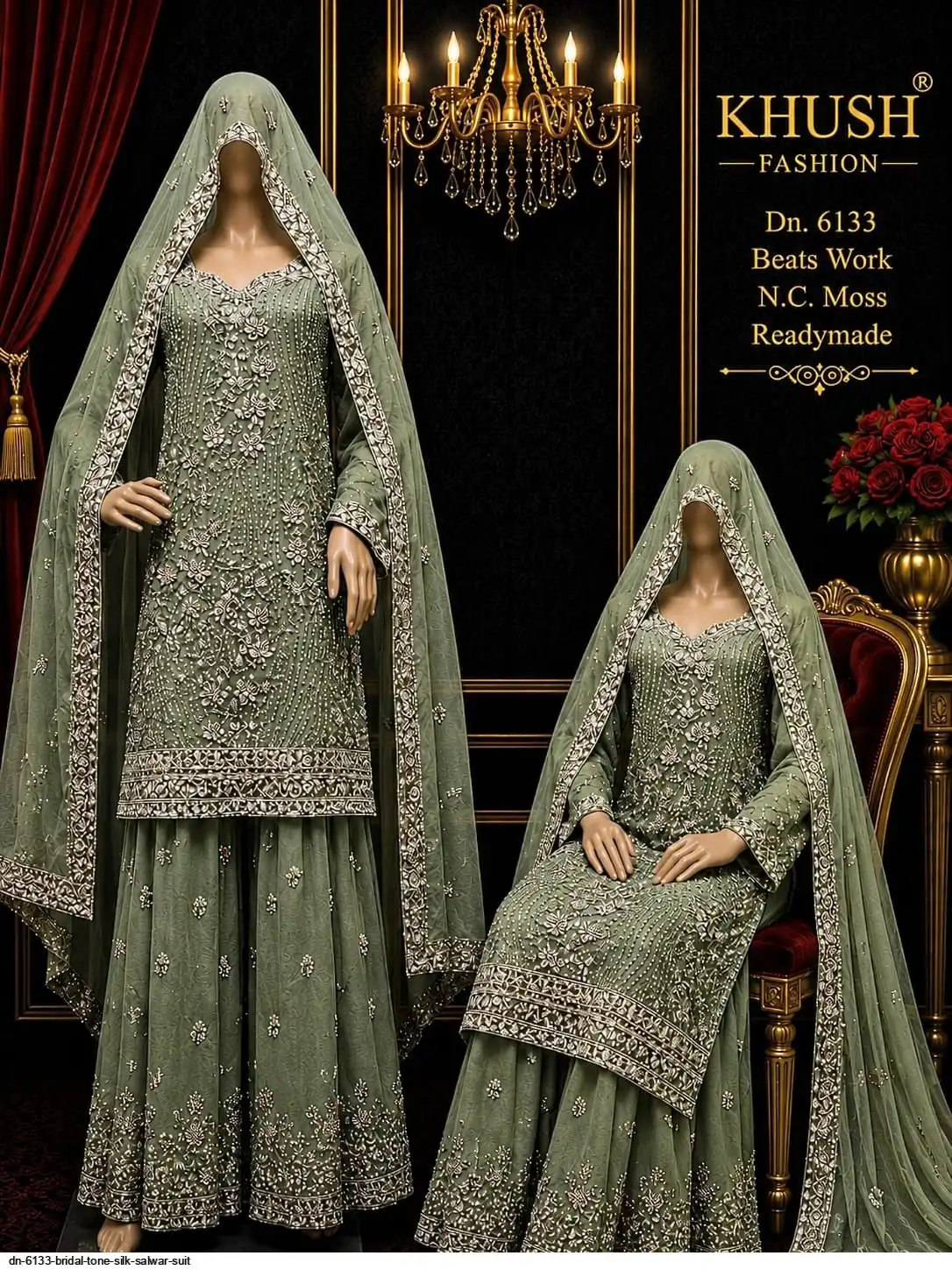 DN 6133 BRIDAL TONE SILK SALWAR SUIT 3