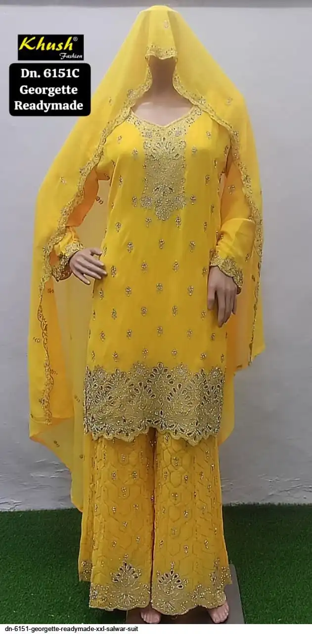 DN 6151 GEORGETTE READYMADE XXL SALWAR SUIT 4