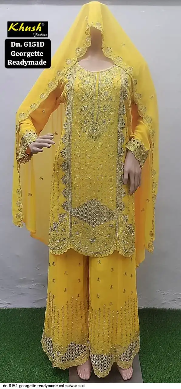 DN 6151 GEORGETTE READYMADE XXL SALWAR SUIT 3