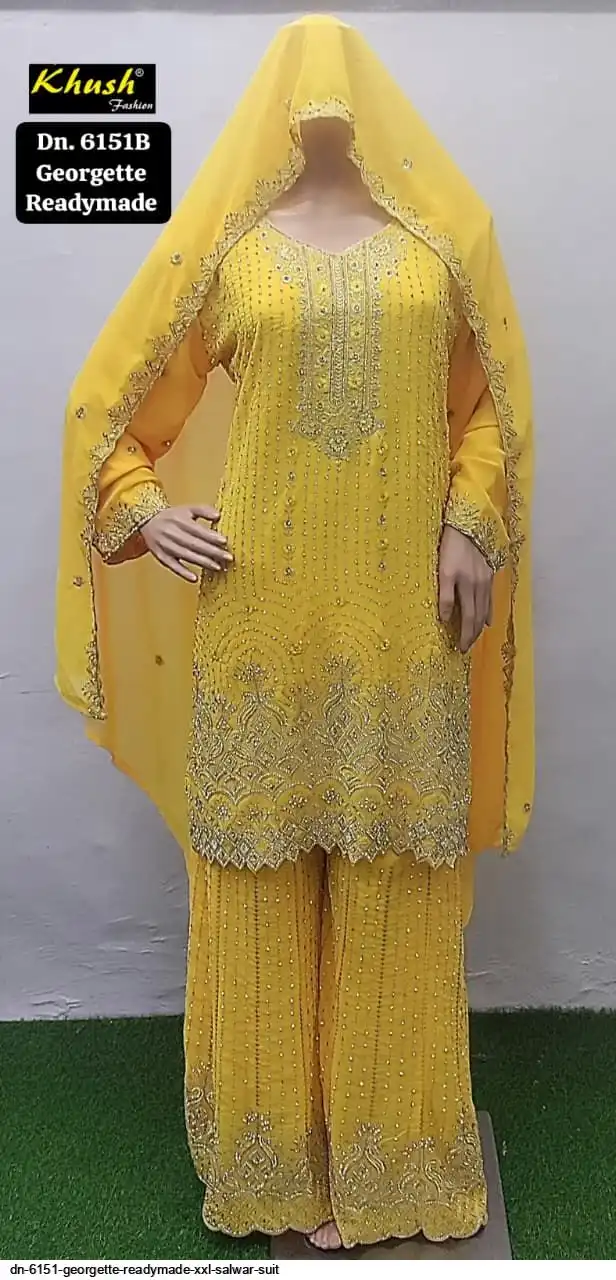 DN 6151 GEORGETTE READYMADE XXL SALWAR SUIT 2