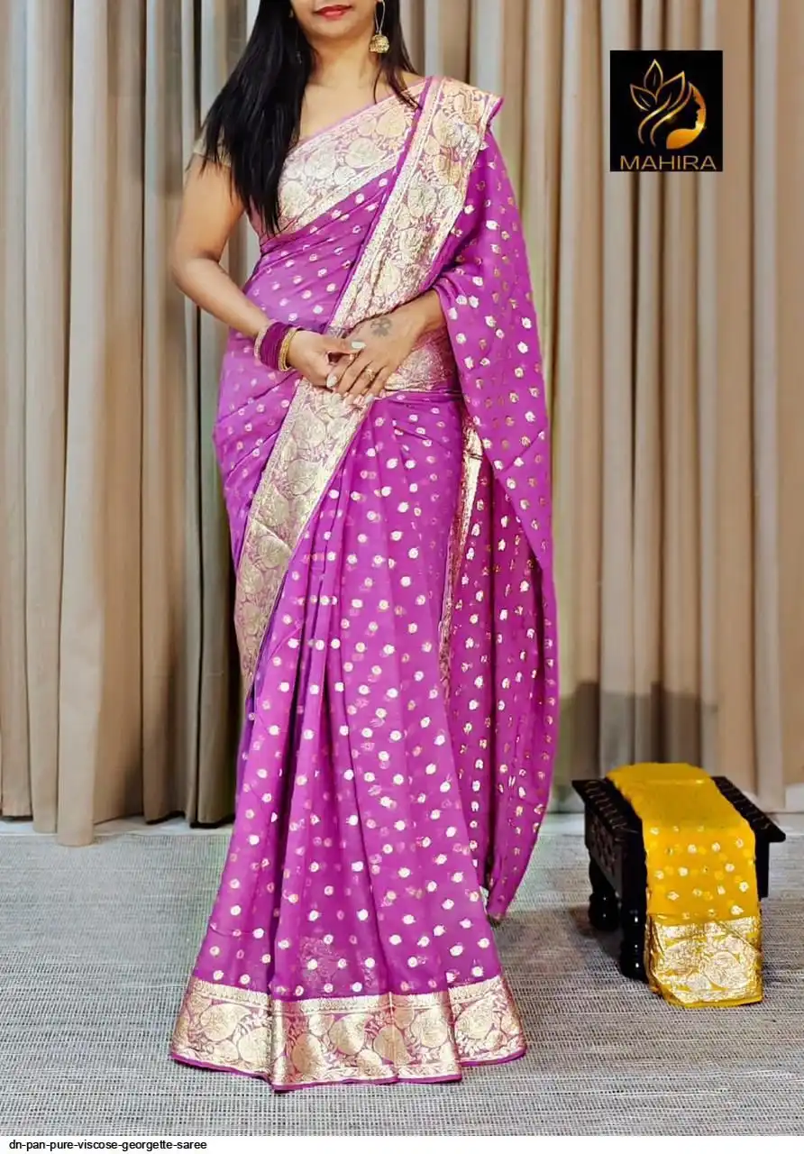 DN PAN PURE VISCOSE GEORGETTE SAREE