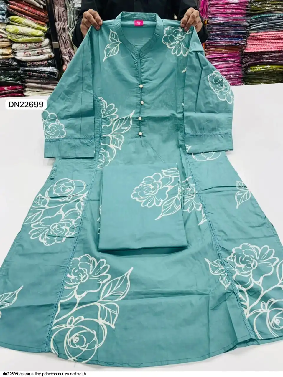 DN22699 Cotton A line Princess Cut Co Ord Set B DN22699 Cotton A line Princess Cut Co Ord Set B