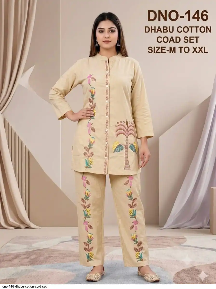 DNO 146 DHABU COTTON CORD SET A