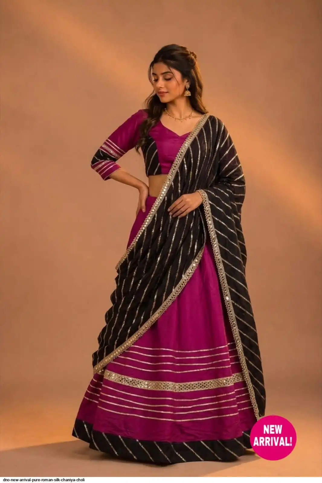 DNO NEW ARRIVAL PURE ROMAN SILK CHANIYA CHOLI 1
