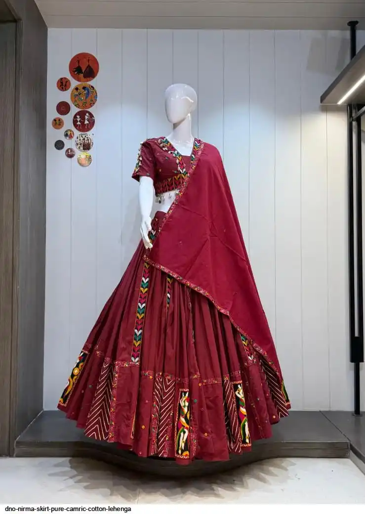DNO NIRMA SKIRT PURE CAMRIC COTTON LEHENGA 4