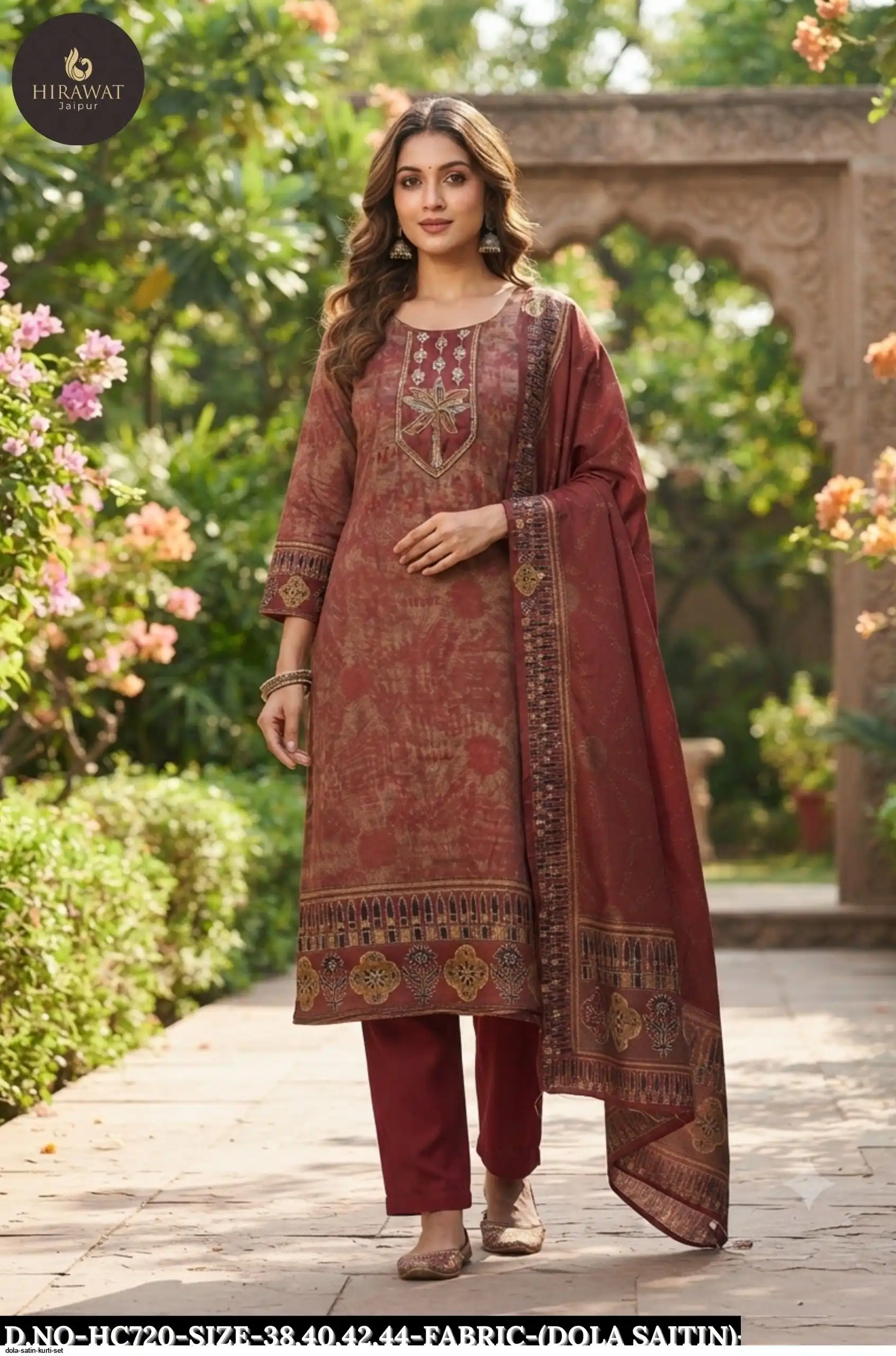 DOLA SATIN KURTI SET A