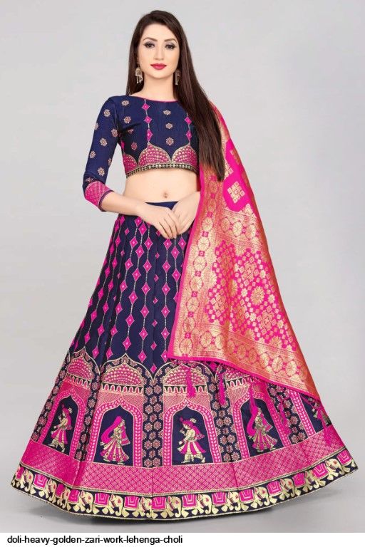 Shop Embroidered, Sequins, Thread and Zari Work Silk Lehenga Choli In Pink  for Bridal Online : 278029 -