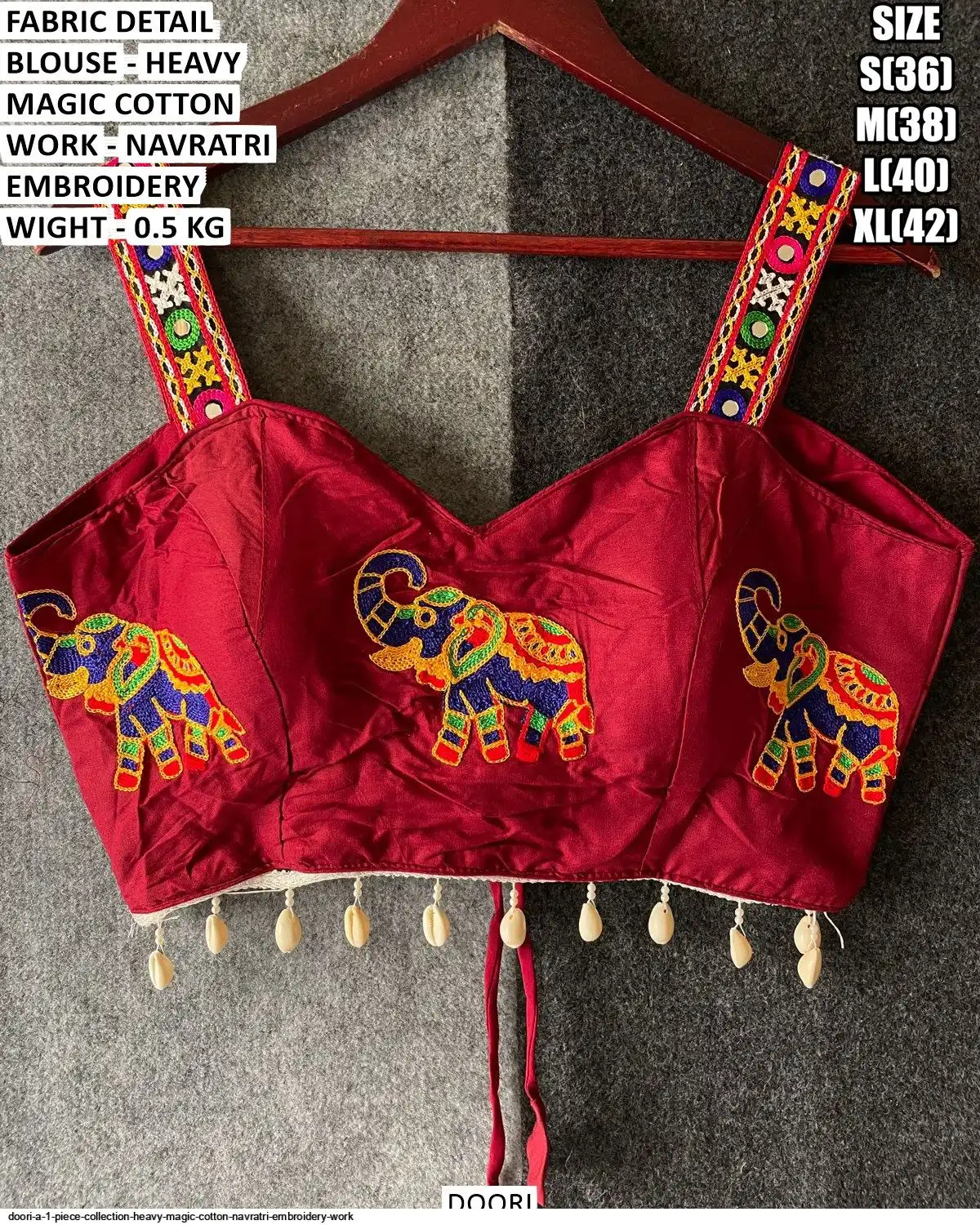 DOORI A 1 PIECE COLLECTION HEAVY MAGIC COTTON NAVRATRI EMBROIDERY WORK B