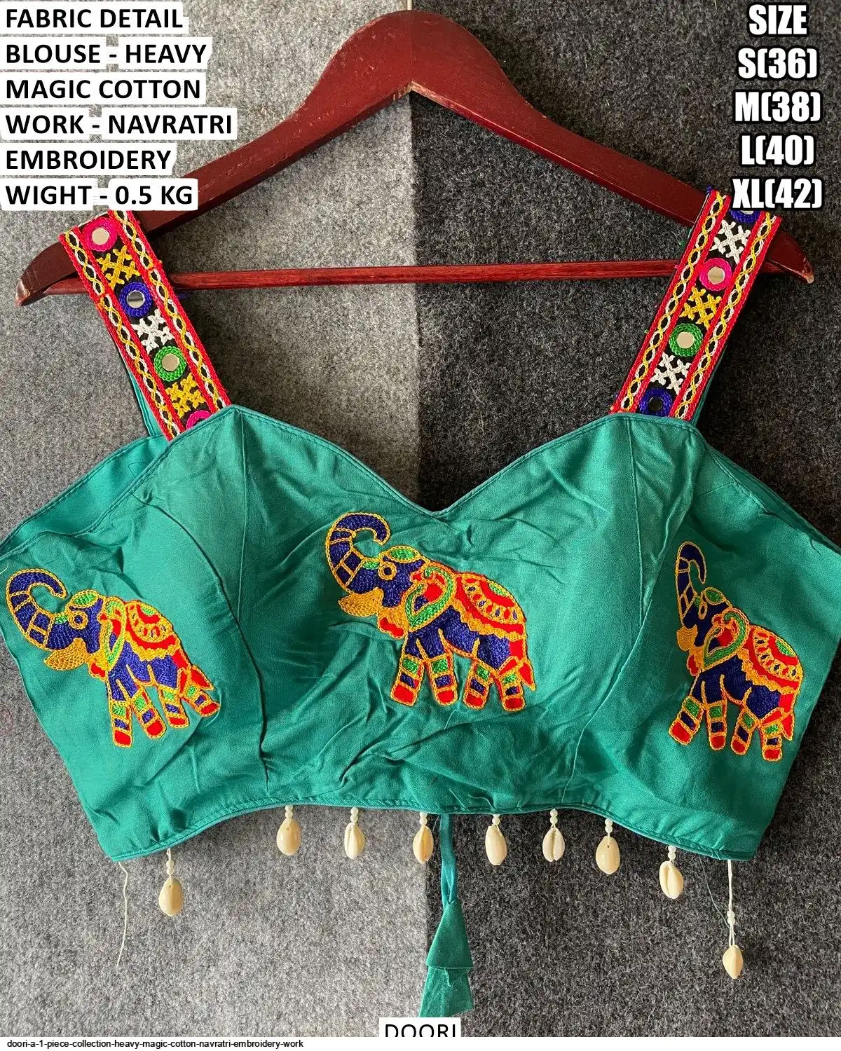 DOORI A 1 PIECE COLLECTION HEAVY MAGIC COTTON NAVRATRI EMBROIDERY WORK E