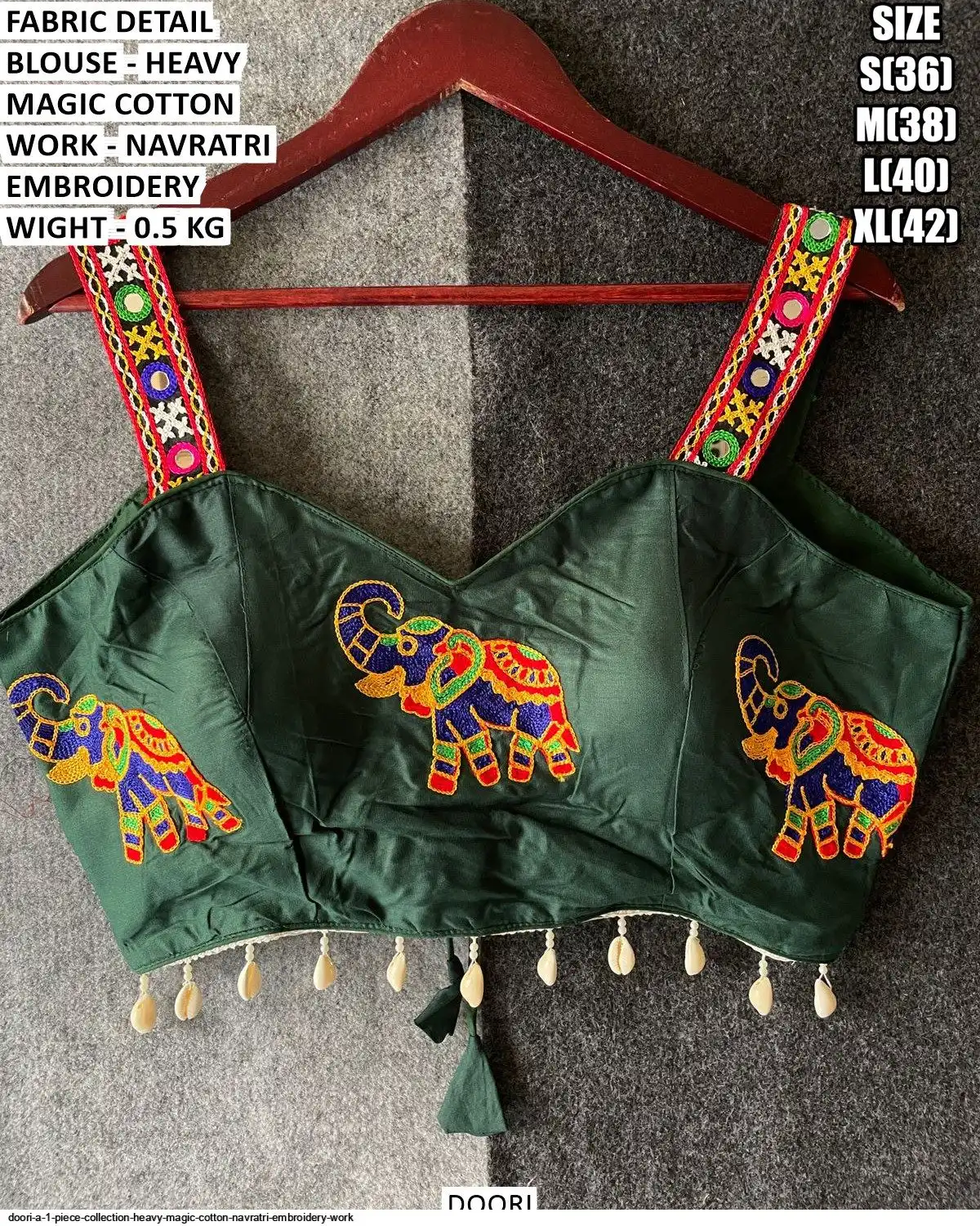 DOORI A 1 PIECE COLLECTION HEAVY MAGIC COTTON NAVRATRI EMBROIDERY WORK G