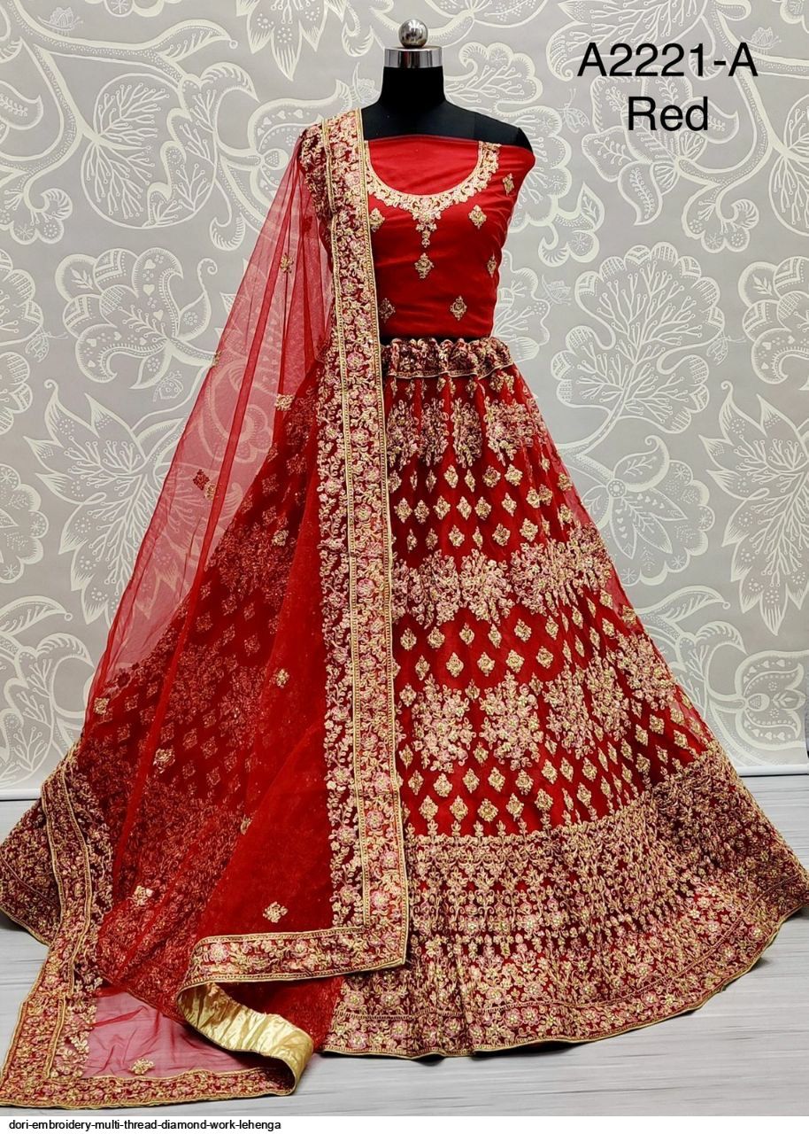 DORI EMBROIDERY MULTI THREAD DIAMOND WORK LEHENGA CHOLI