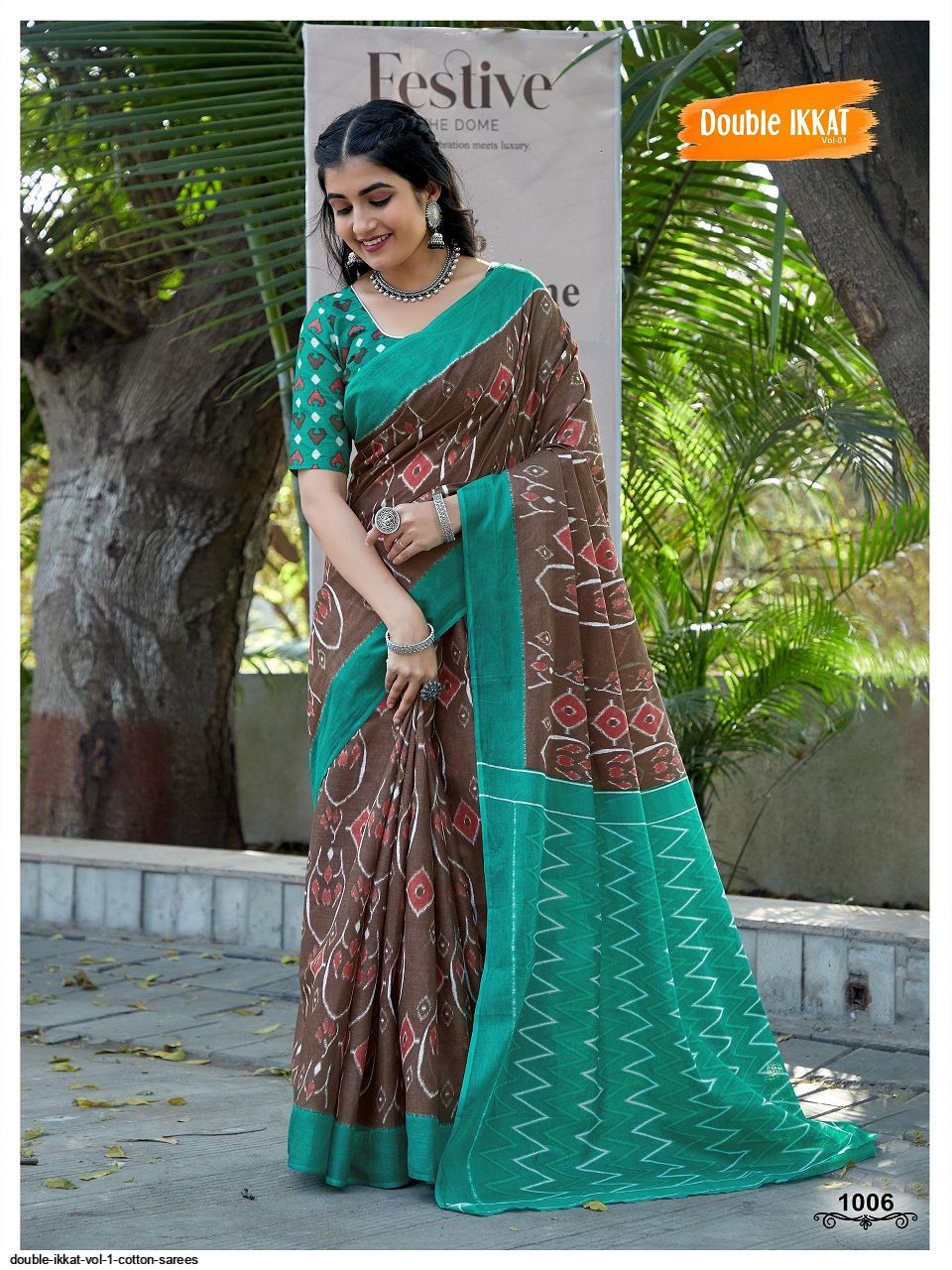 Double ikkat hotsell cotton sarees price