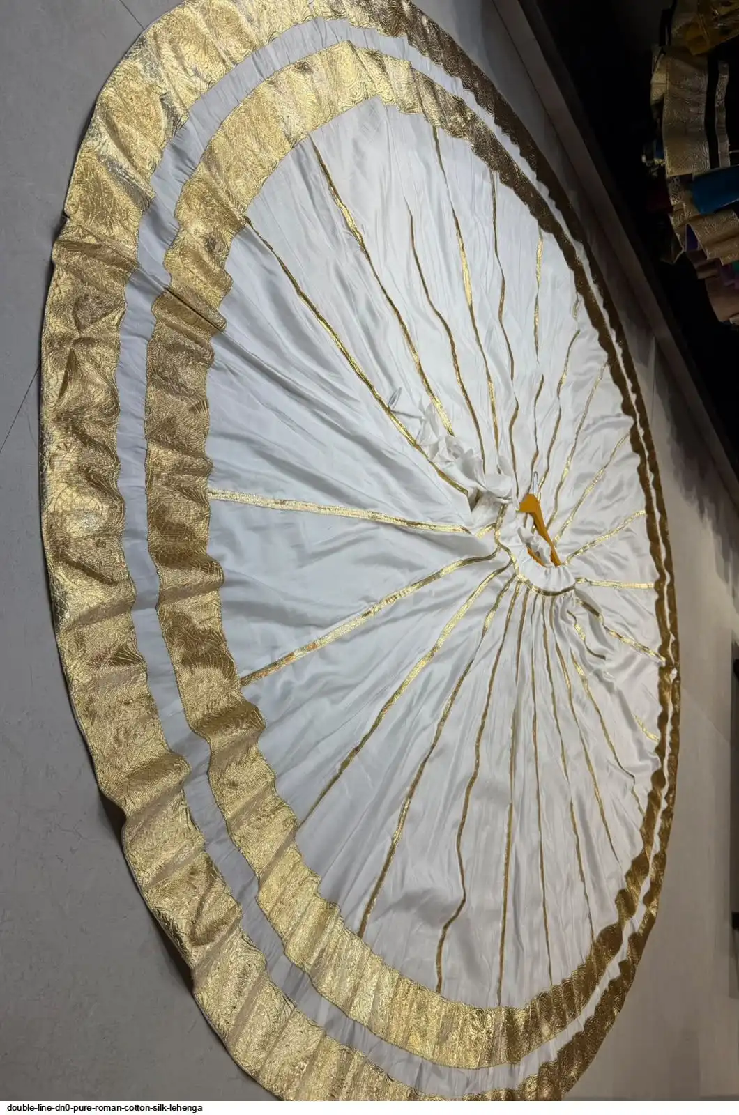 DOUBLE LINE DN0 PURE ROMAN COTTON SILK LEHENGA 8