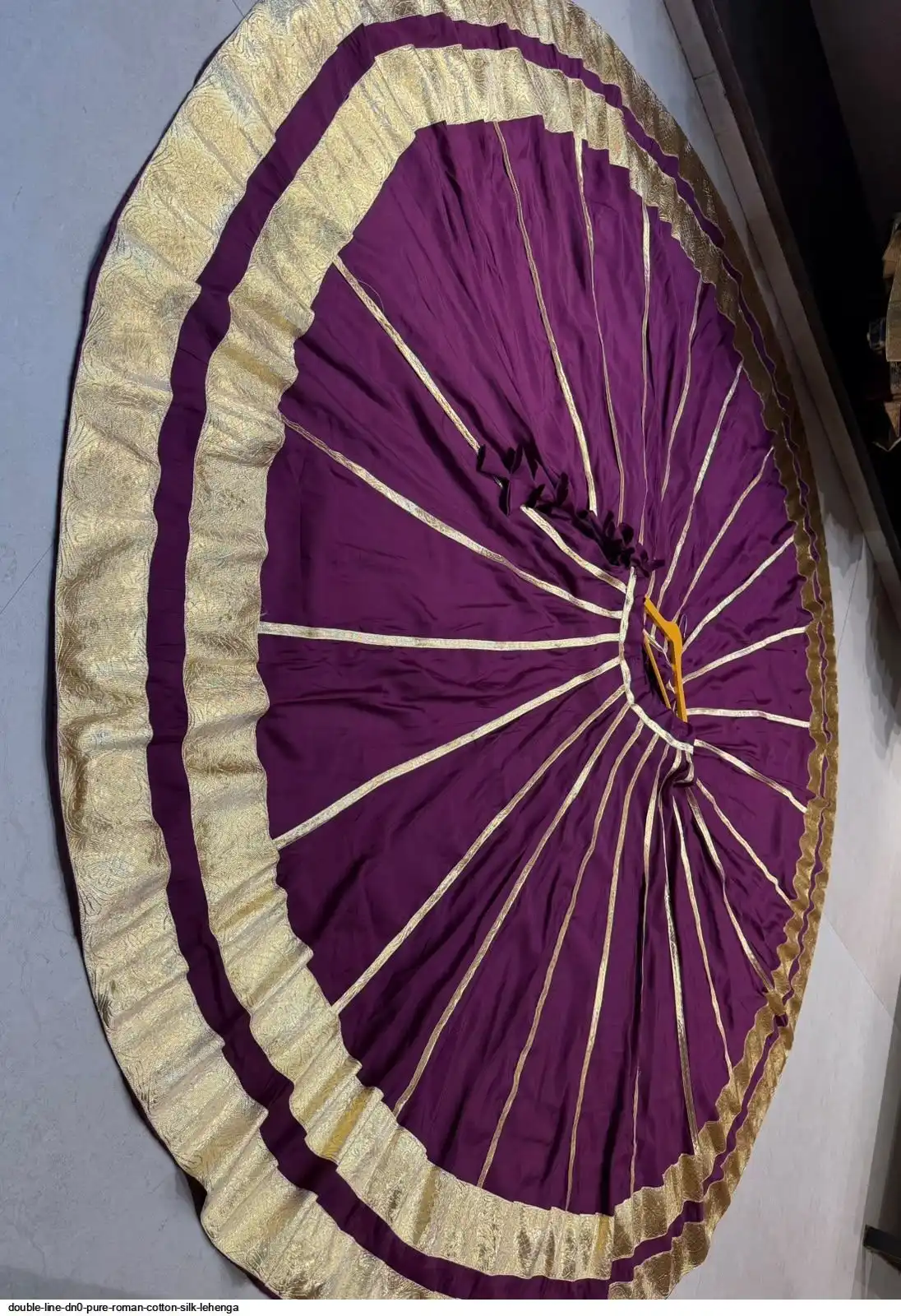 DOUBLE LINE DN0 PURE ROMAN COTTON SILK LEHENGA 13