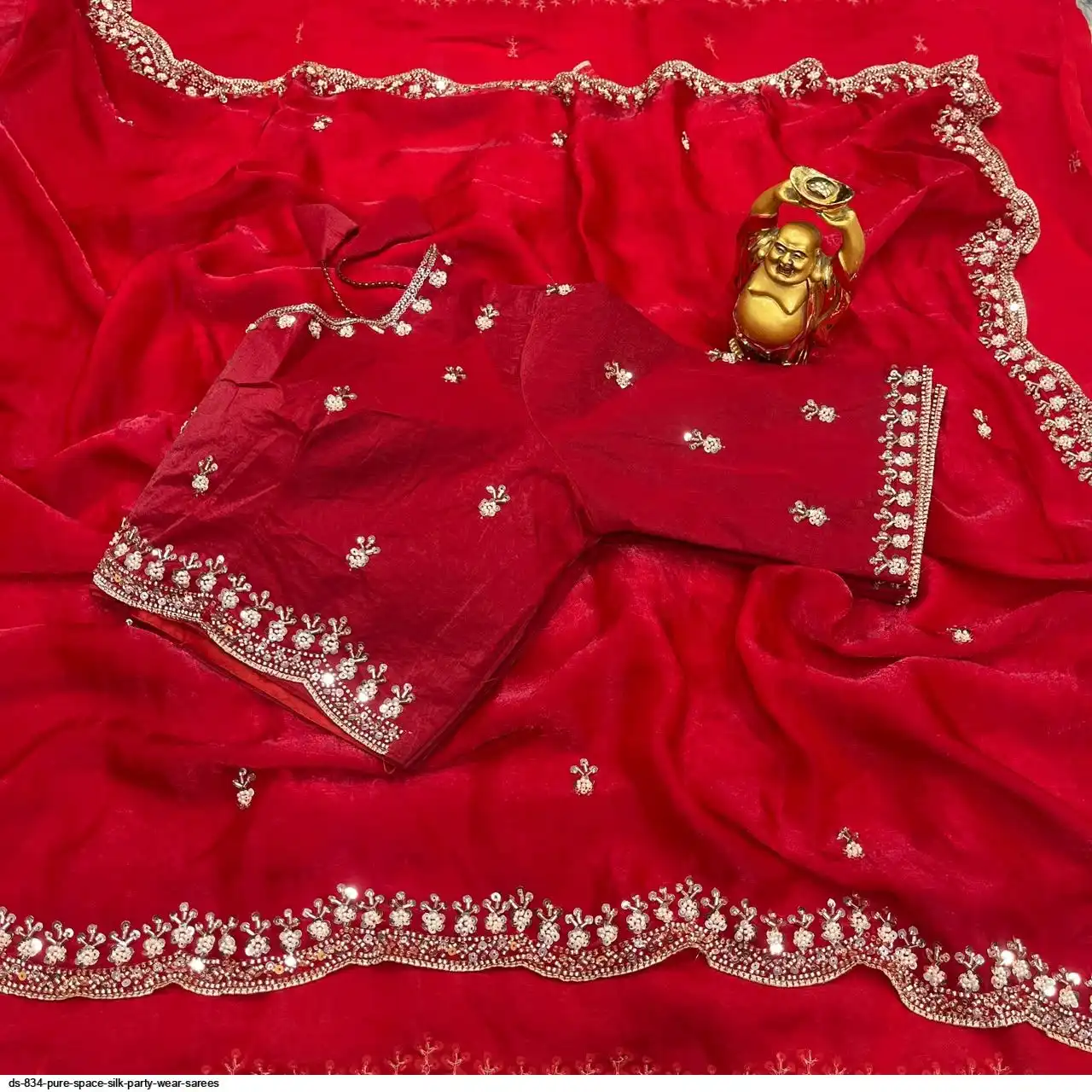 DS 834 PURE SPACE SILK PARTY WEAR SAREES B