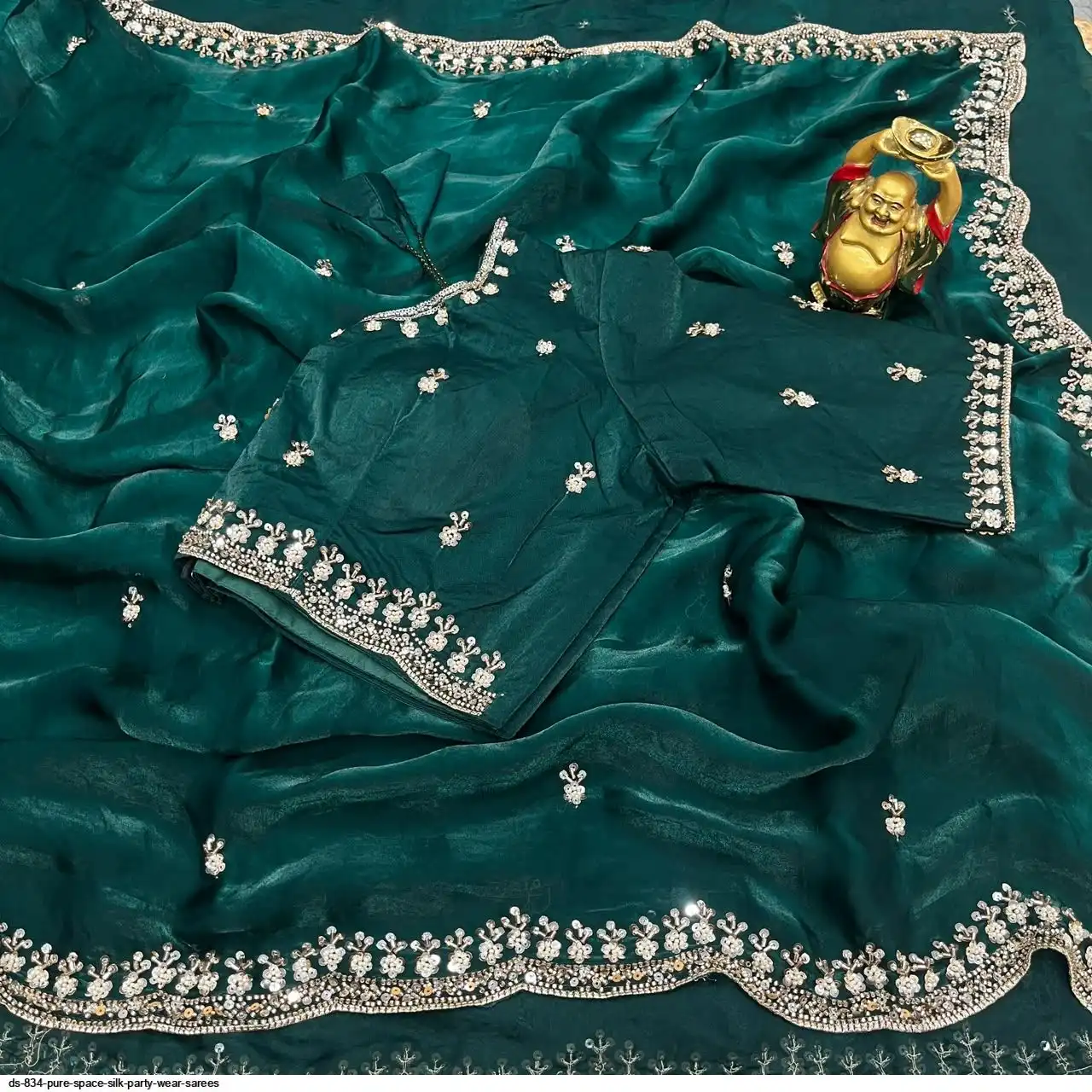 DS 834 PURE SPACE SILK PARTY WEAR SAREES D