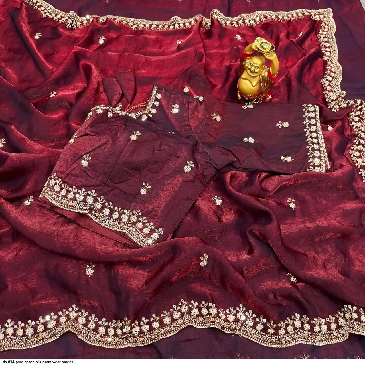 DS 834 PURE SPACE SILK PARTY WEAR SAREES F