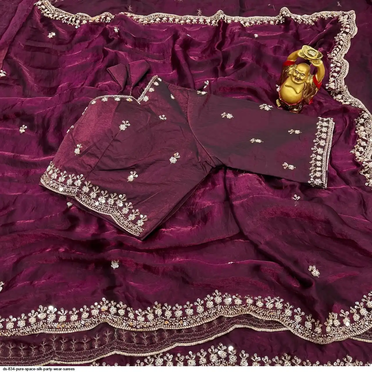 DS 834 PURE SPACE SILK PARTY WEAR SAREES E