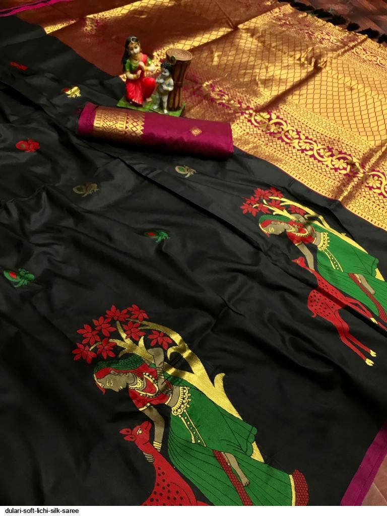 DULARI SOFT LICHI SILK SAREE F