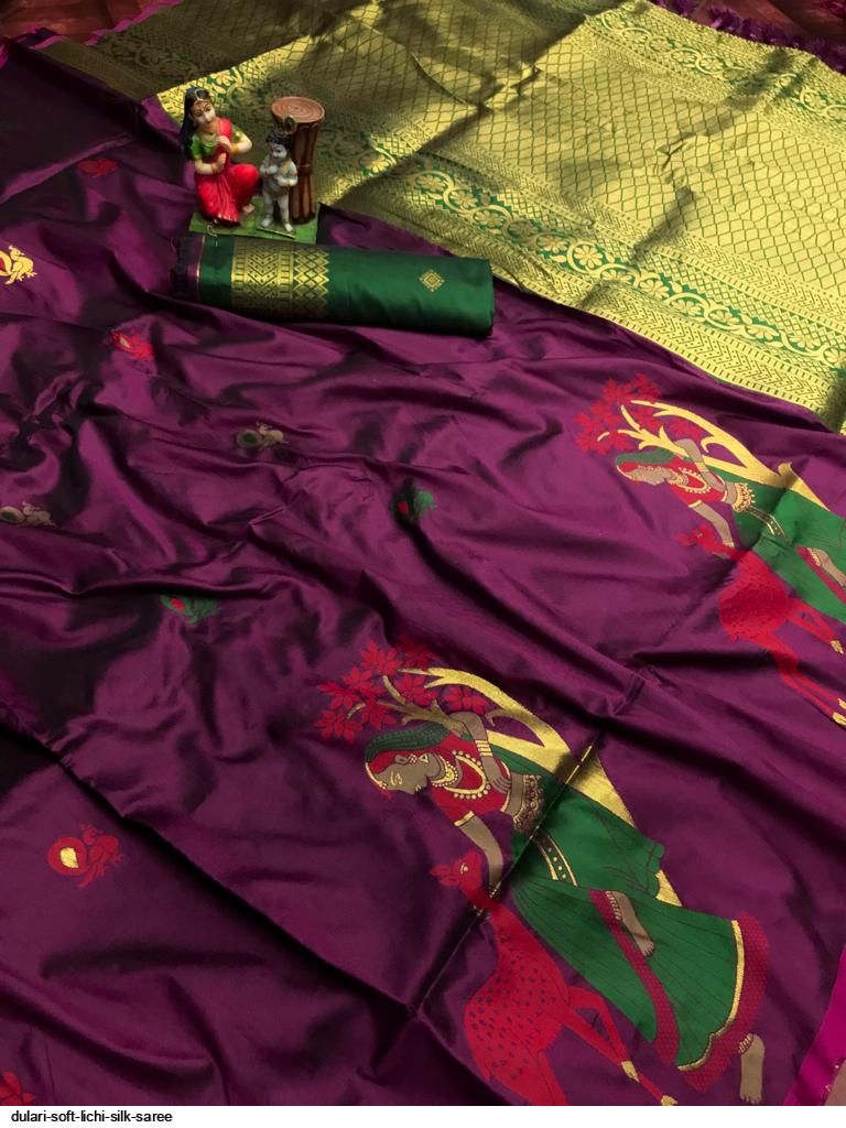 DULARI SOFT LICHI SILK SAREE C