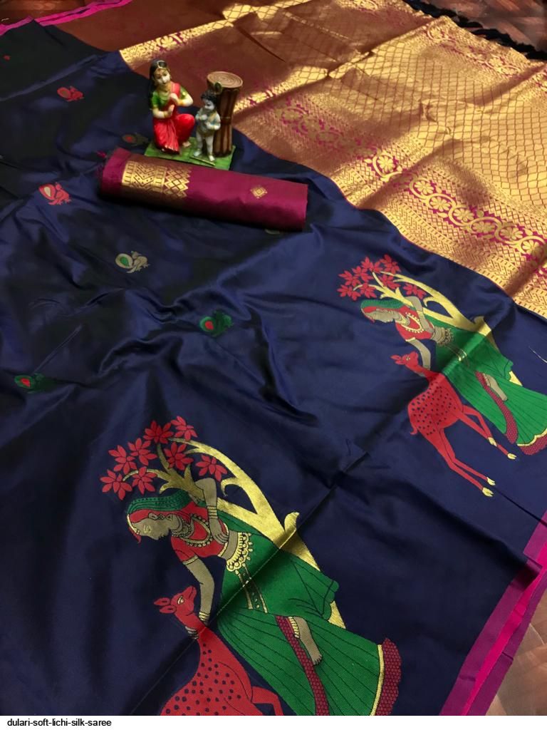 DULARI SOFT LICHI SILK SAREE E