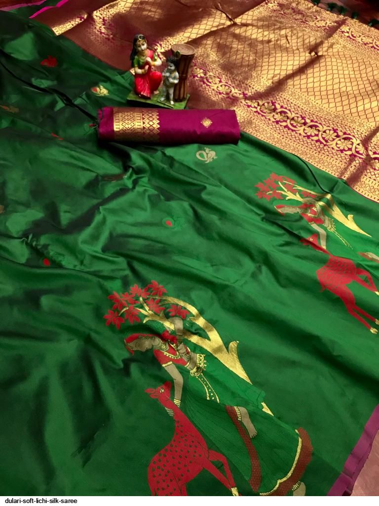 DULARI SOFT LICHI SILK SAREE B